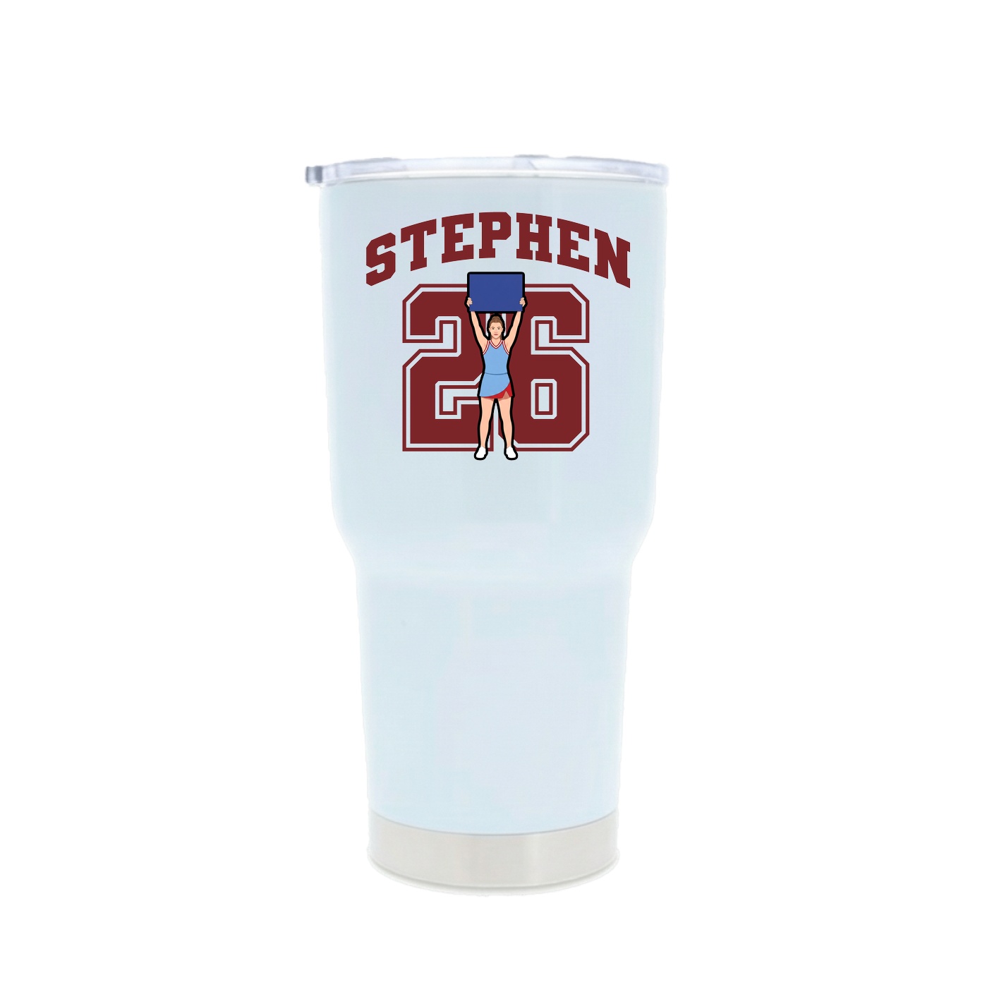 30oz Stainless Steel Tumbler — Number in White