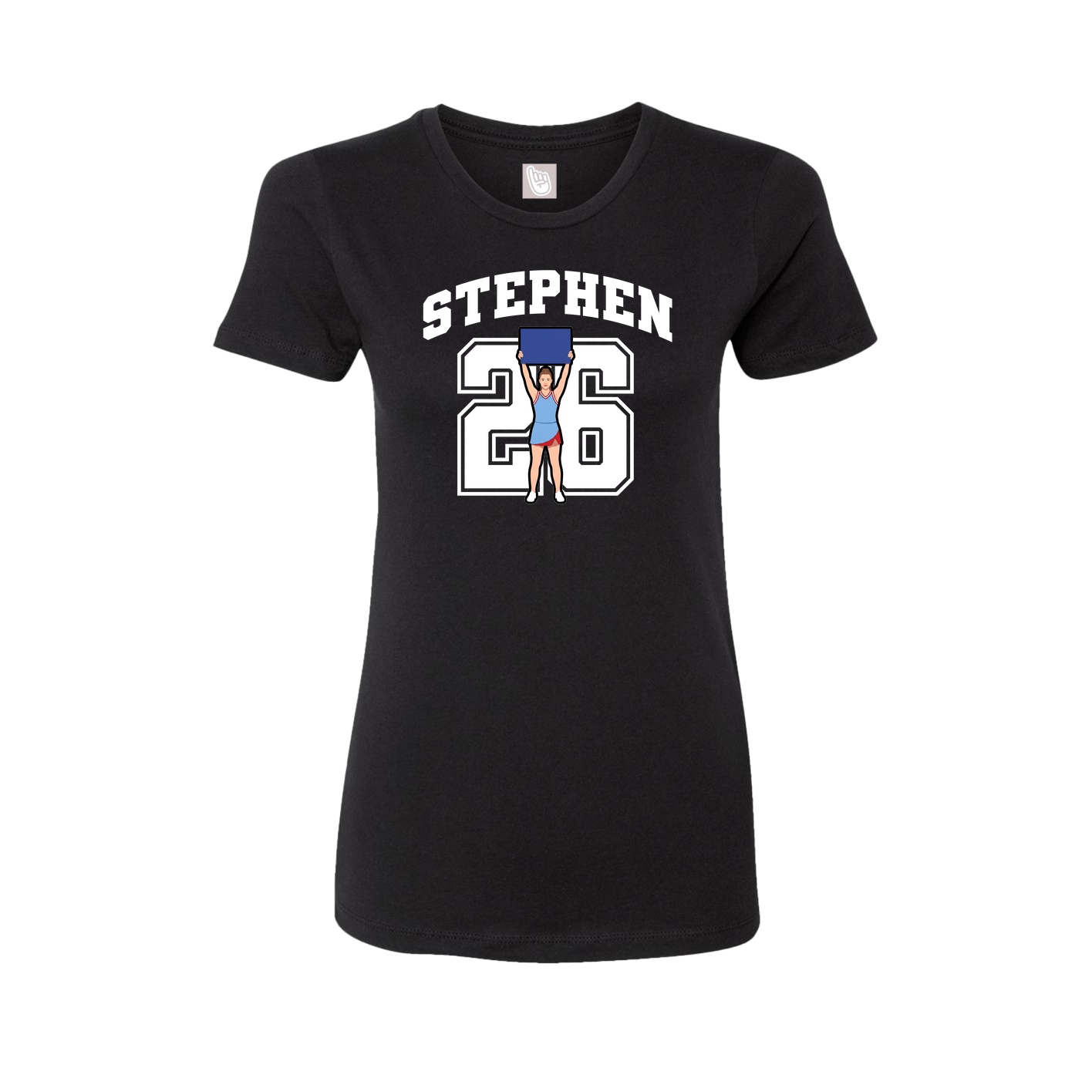 Fitted Women's Tee — Number in Black