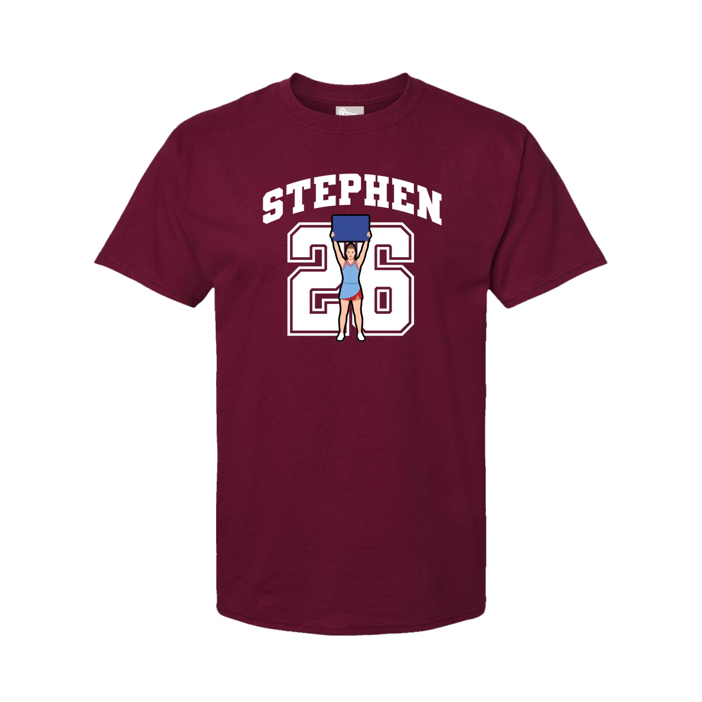 Youth Tee — Number in Cardinal