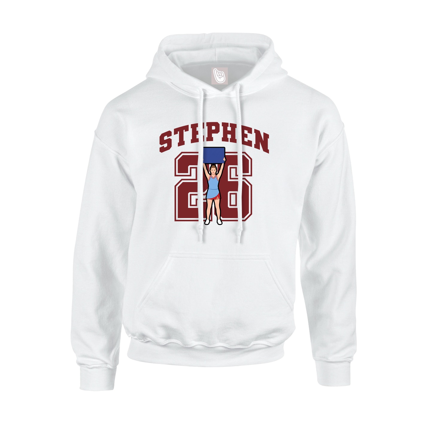 Hoodie — Number in White