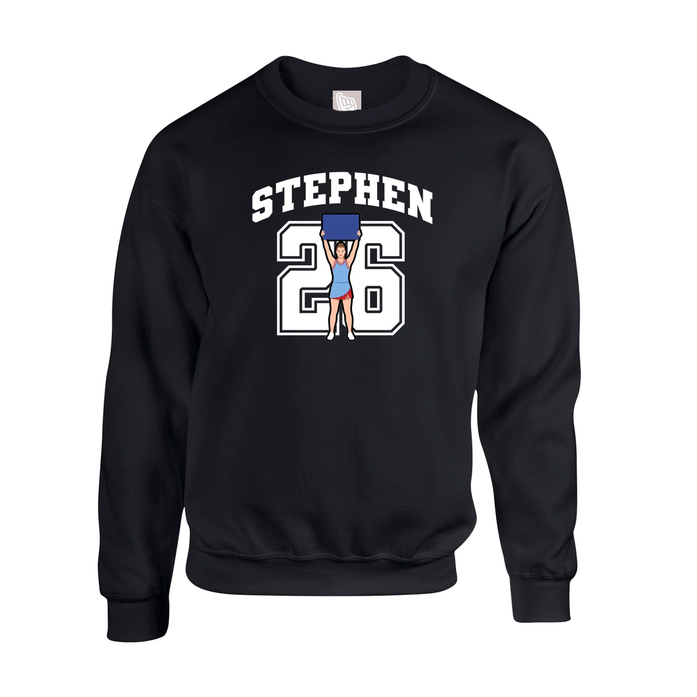 Fleece Crew — Number in Black