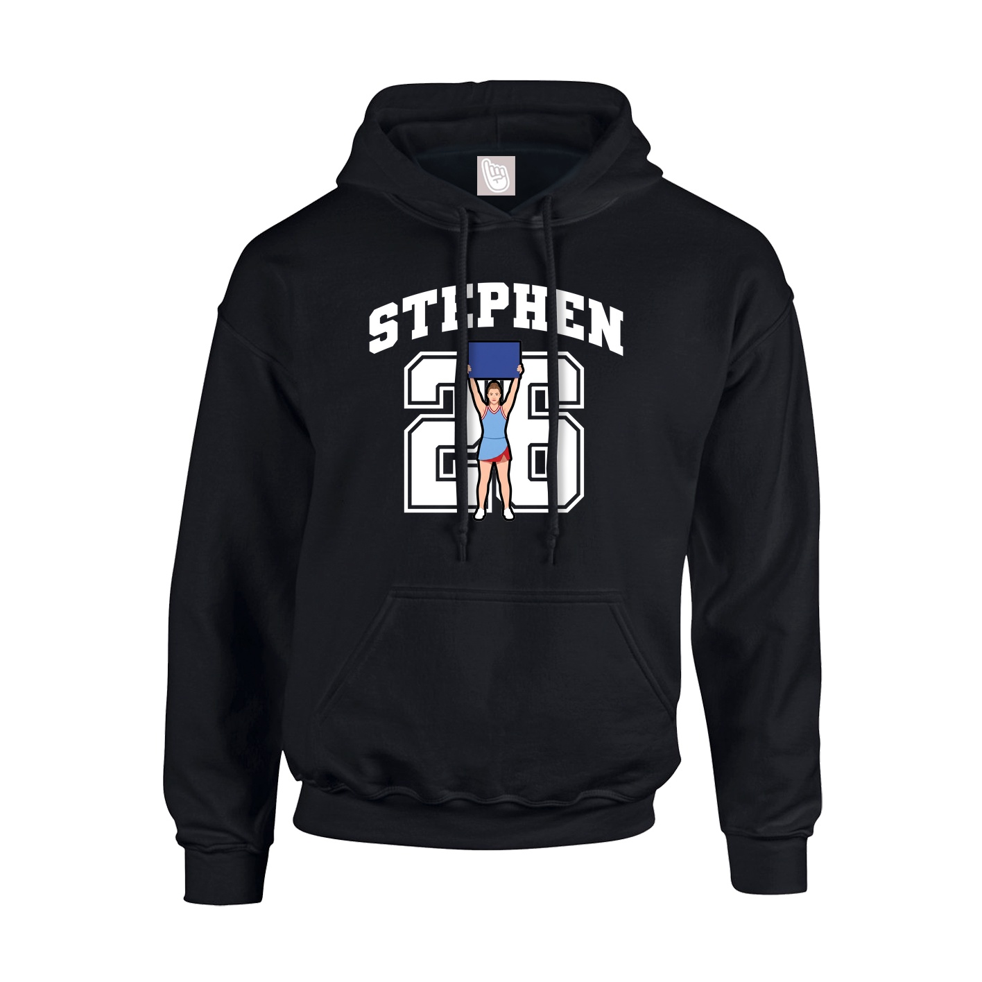 Youth Hoodie — Number in Black