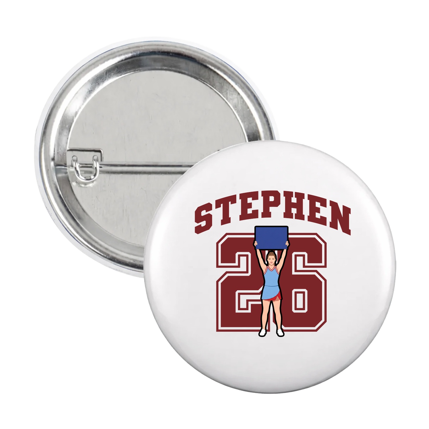 Game Day Button — Number in White