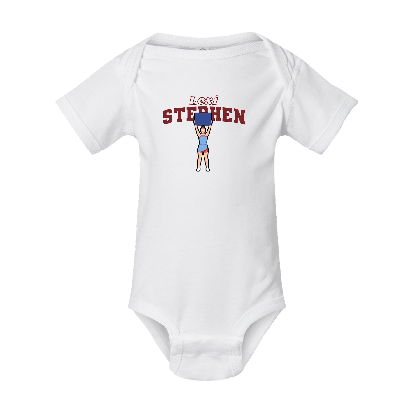 Baby Onesie — Name Arch in White