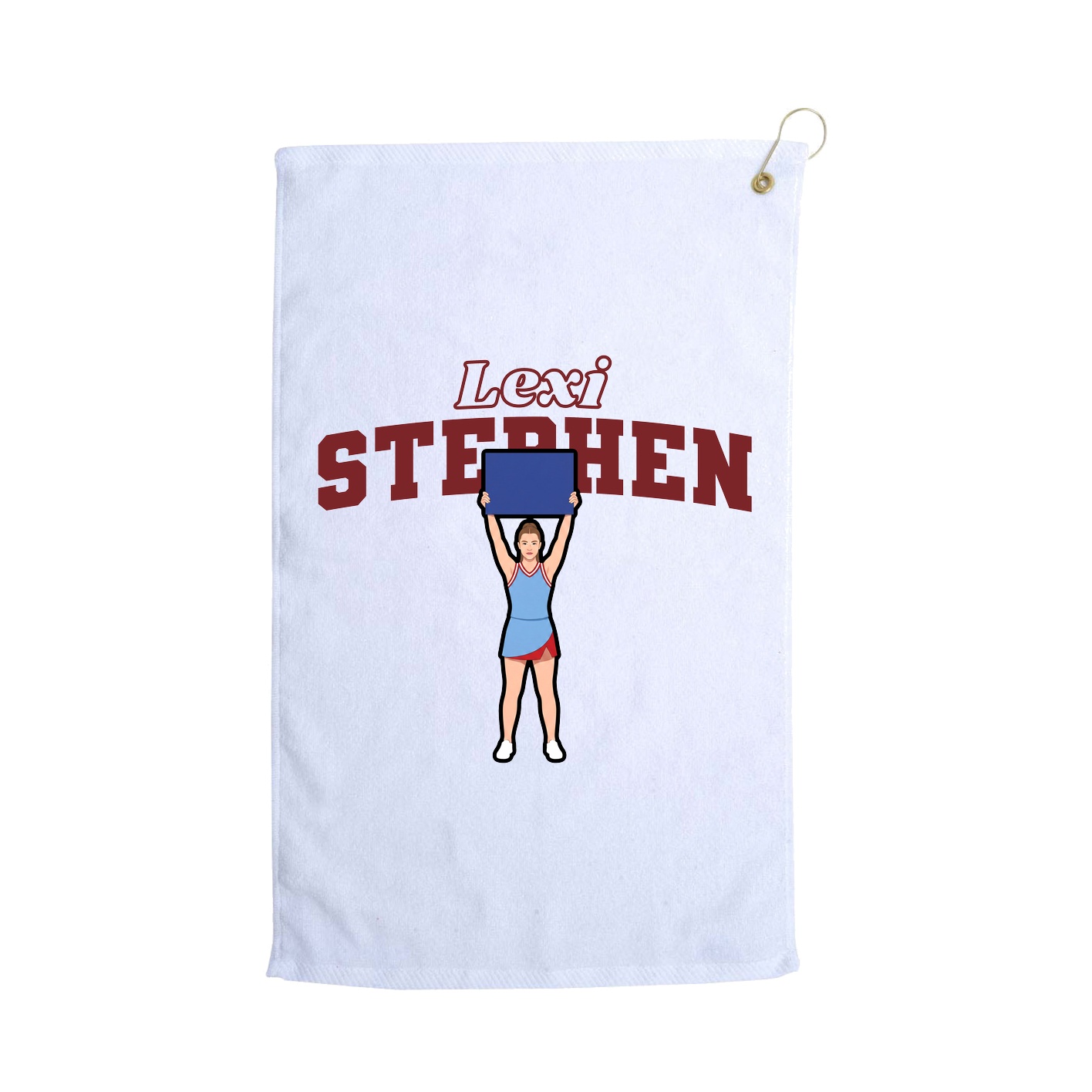 Golf Towel — Name Arch in White