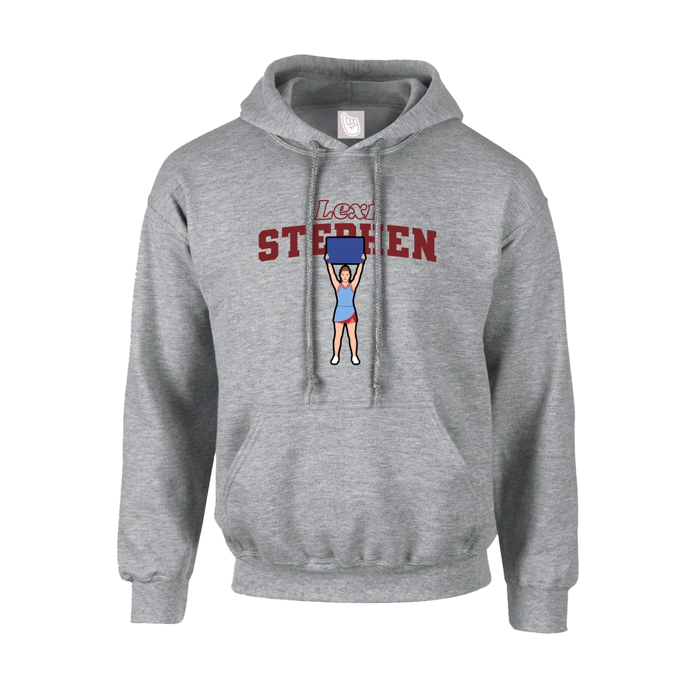 Hoodie — Name Arch in Grey