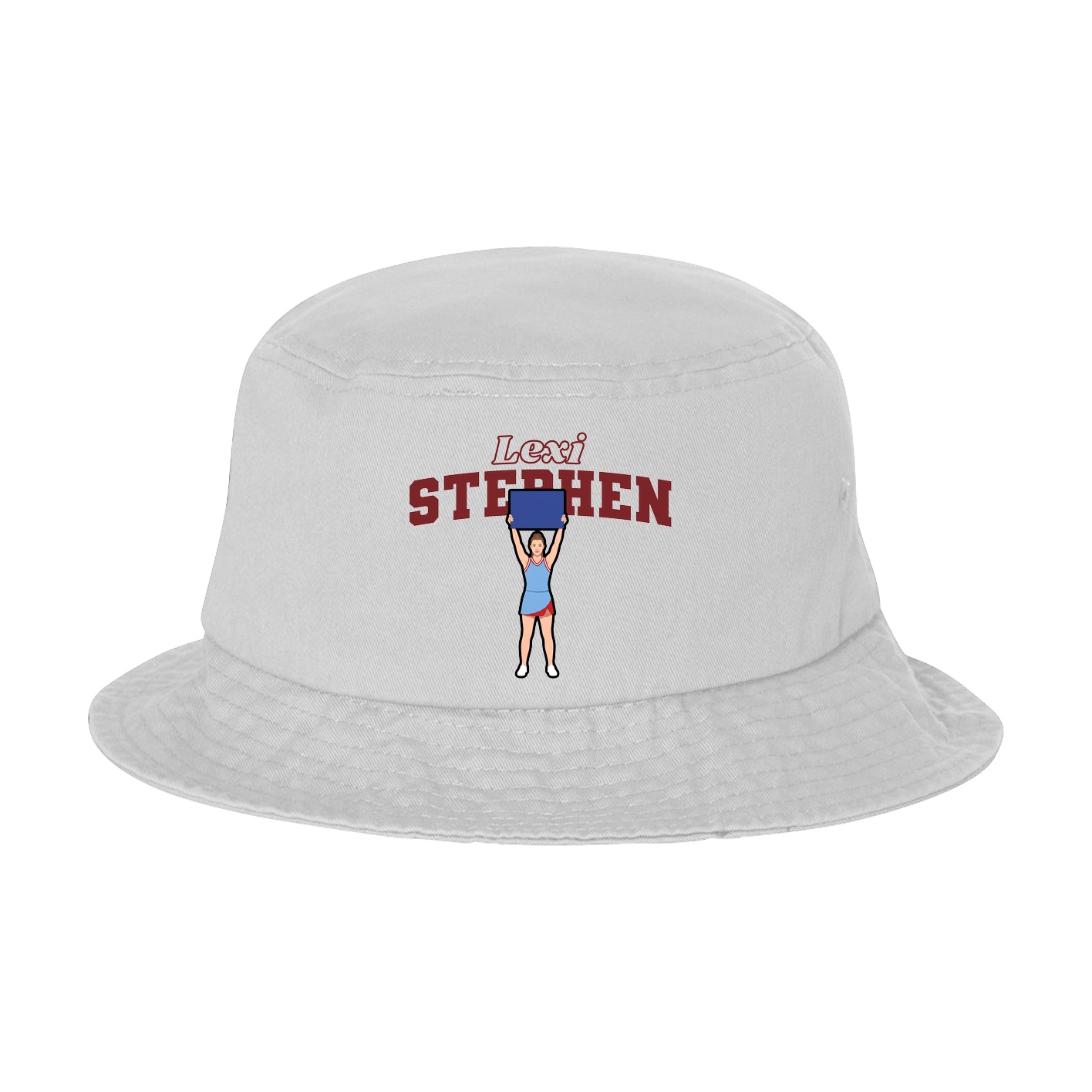 Bucket Cap — Name Arch in White