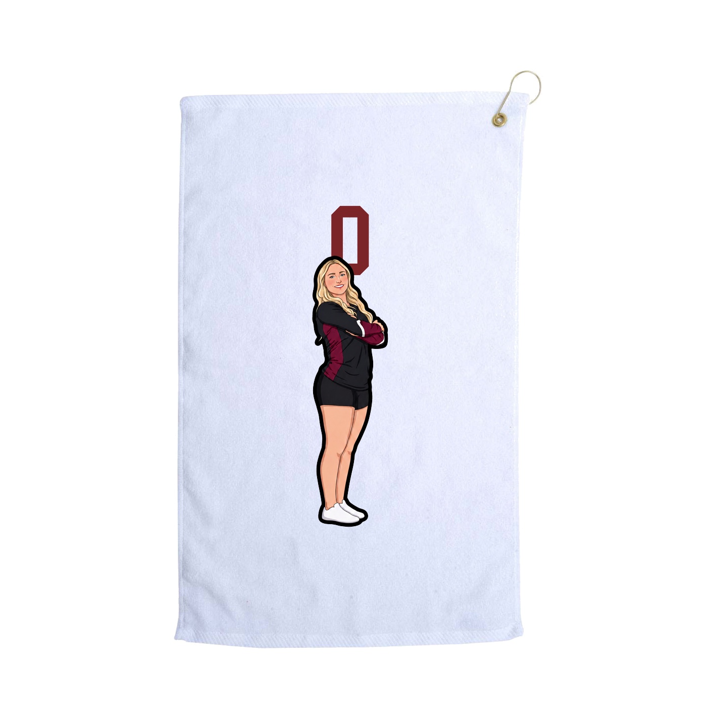 Golf Towel — Number Top in White