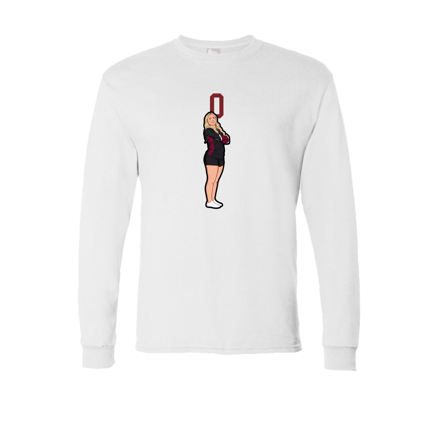 Long Sleeve Tee — Number Top in White