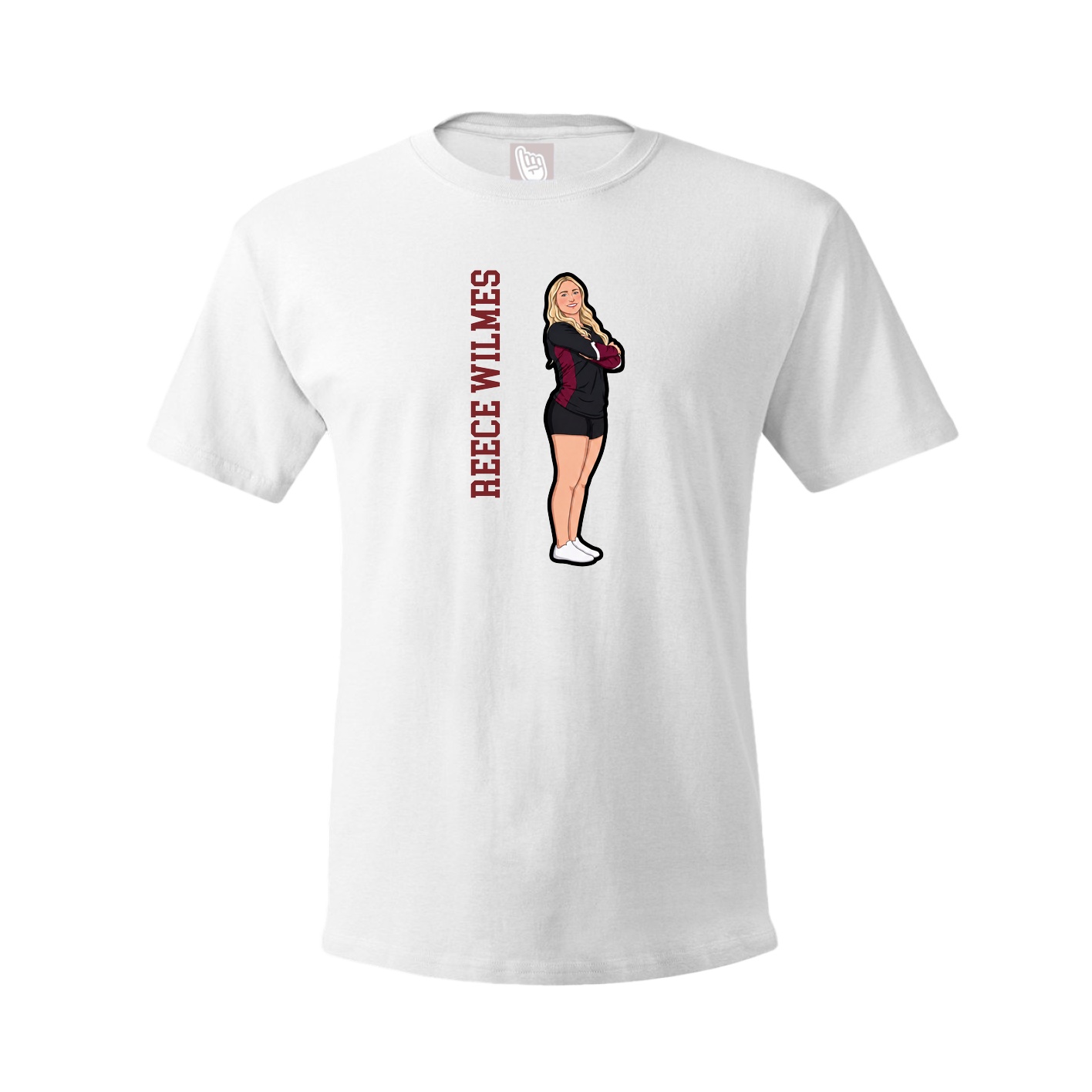 Tee — Name Vertical in White