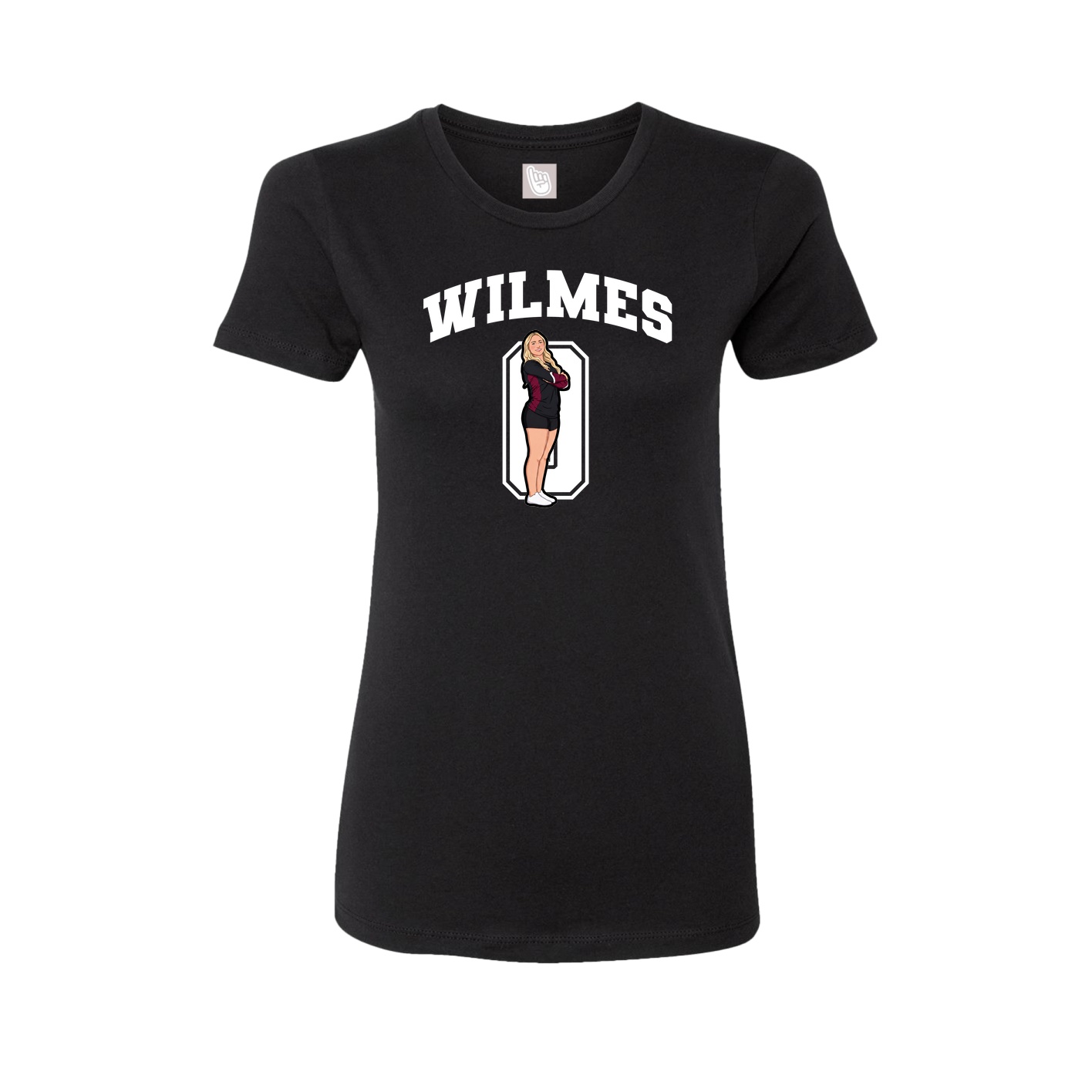Fitted Women's Tee — Number in Black