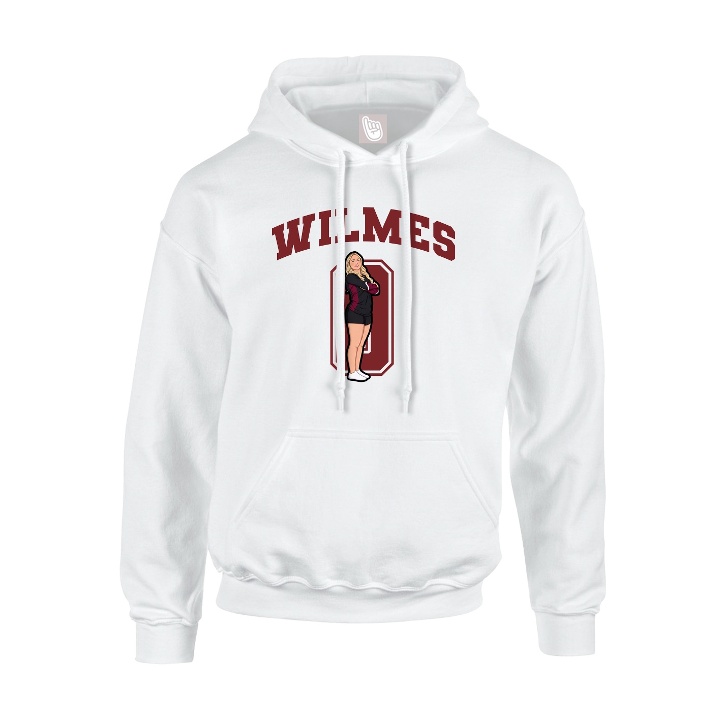 Youth Hoodie — Number in White
