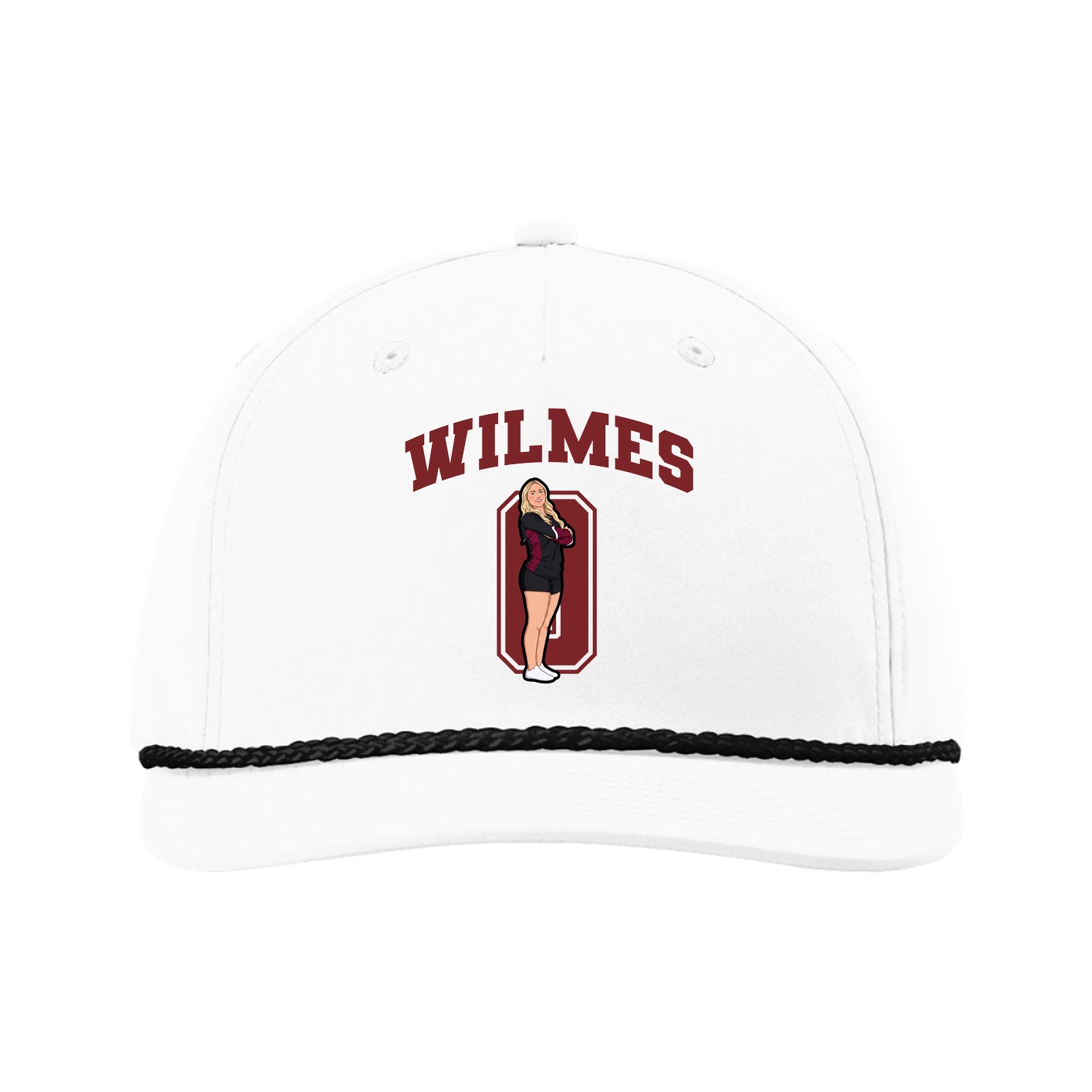 Five-Panel Classic Rope Cap — Number in White