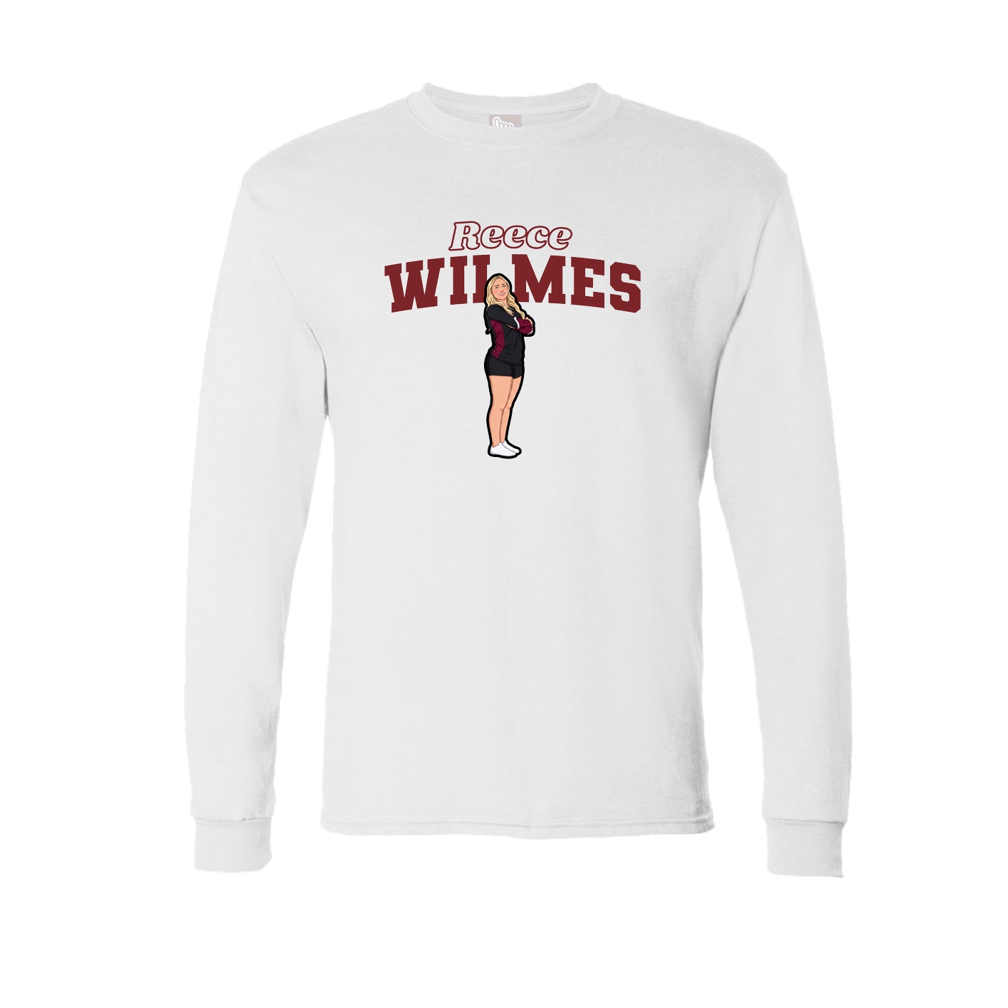 Long Sleeve Tee — Name Arch in White