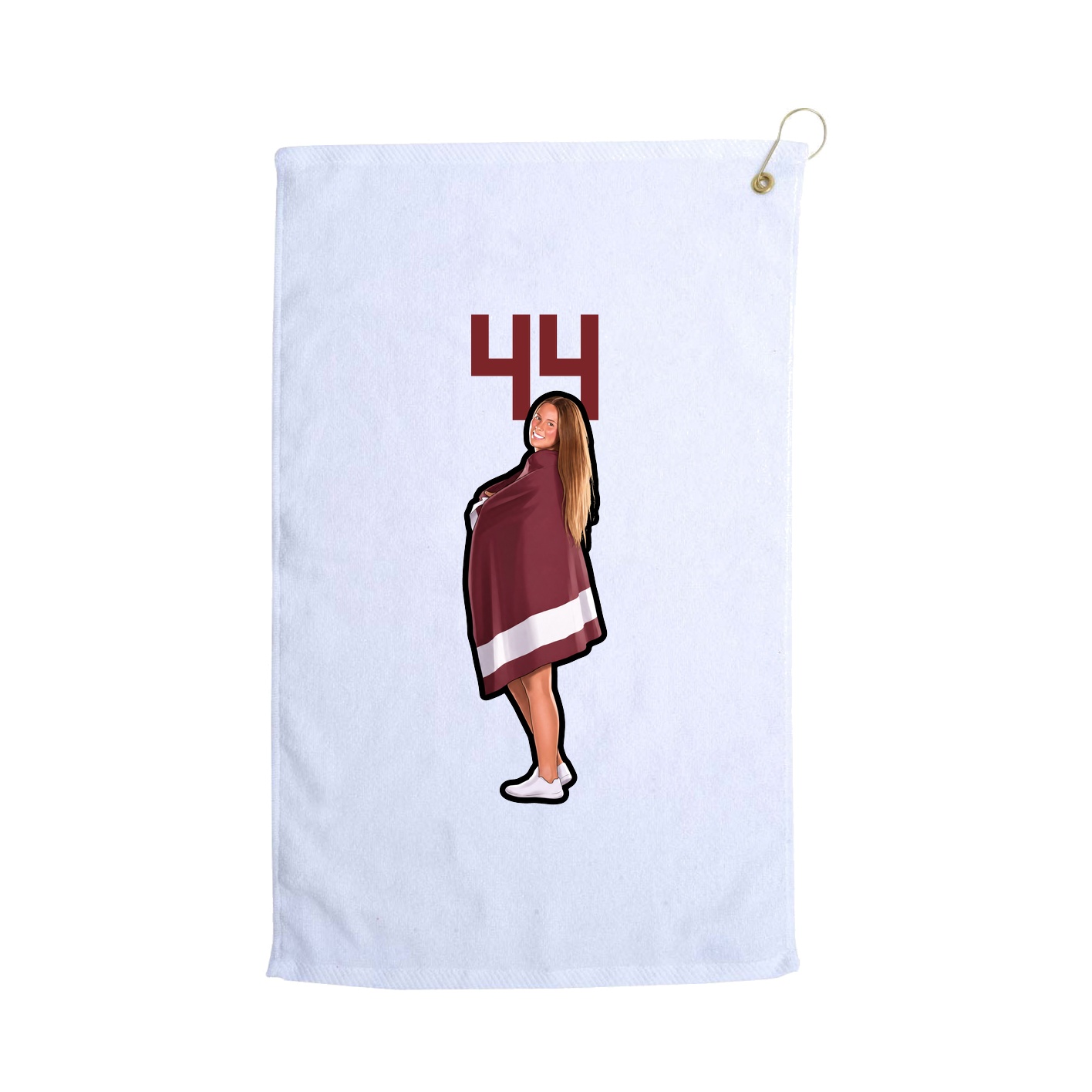 Golf Towel — Number Top in White