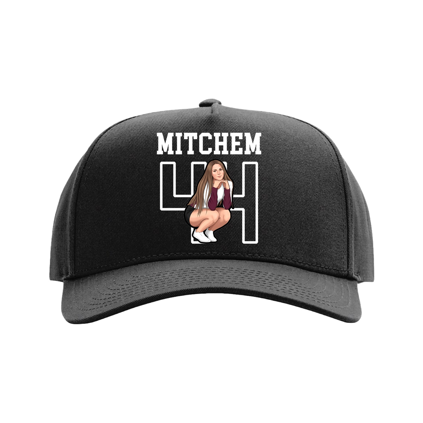 Full Fabric Five-Panel Champ Cap — Shirsey in Black