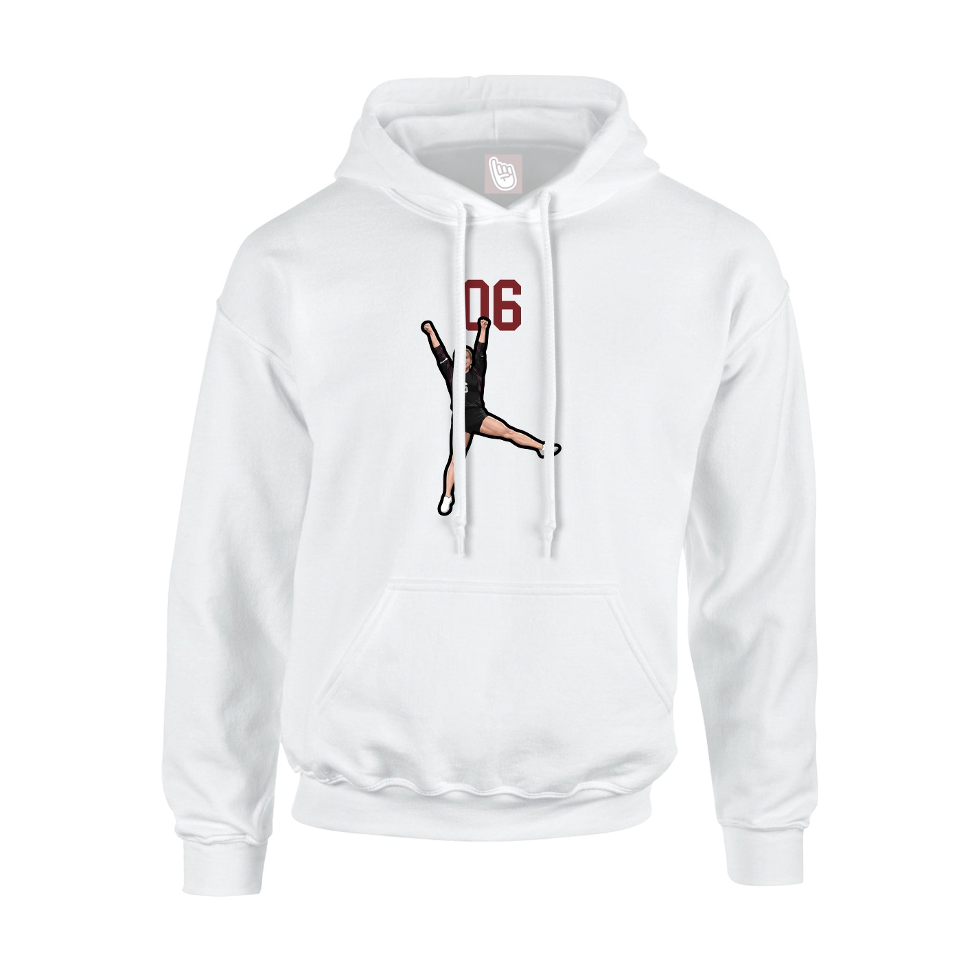 Youth Hoodie — Number Top in White