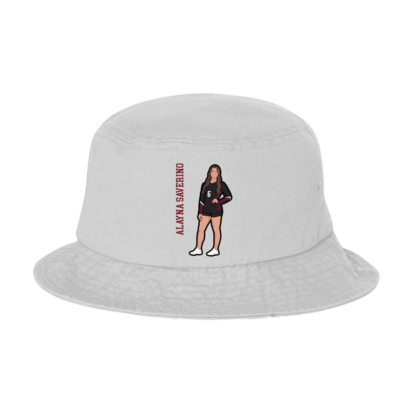 Bucket Cap — Name Vertical in White