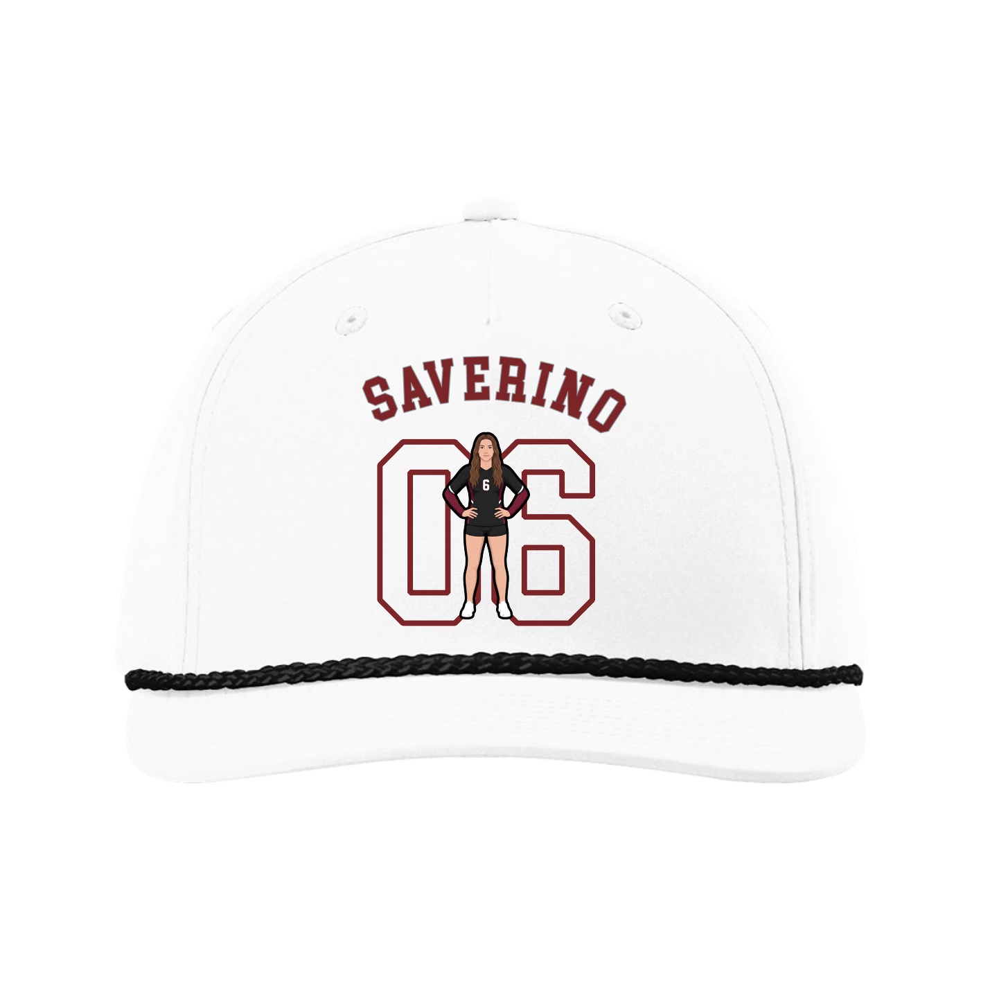 Five-Panel Classic Rope Cap — Shirsey Arch in White