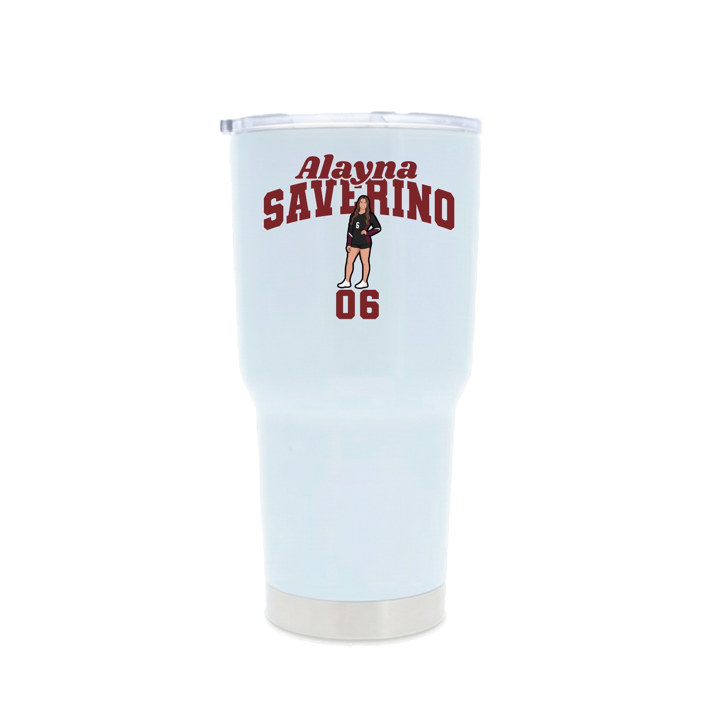 30oz Stainless Steel Tumbler — Signature Arch in White