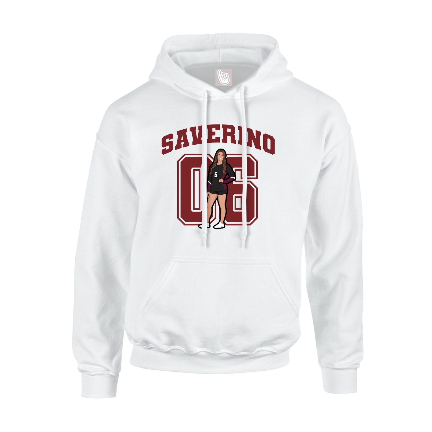 Hoodie — Number in White