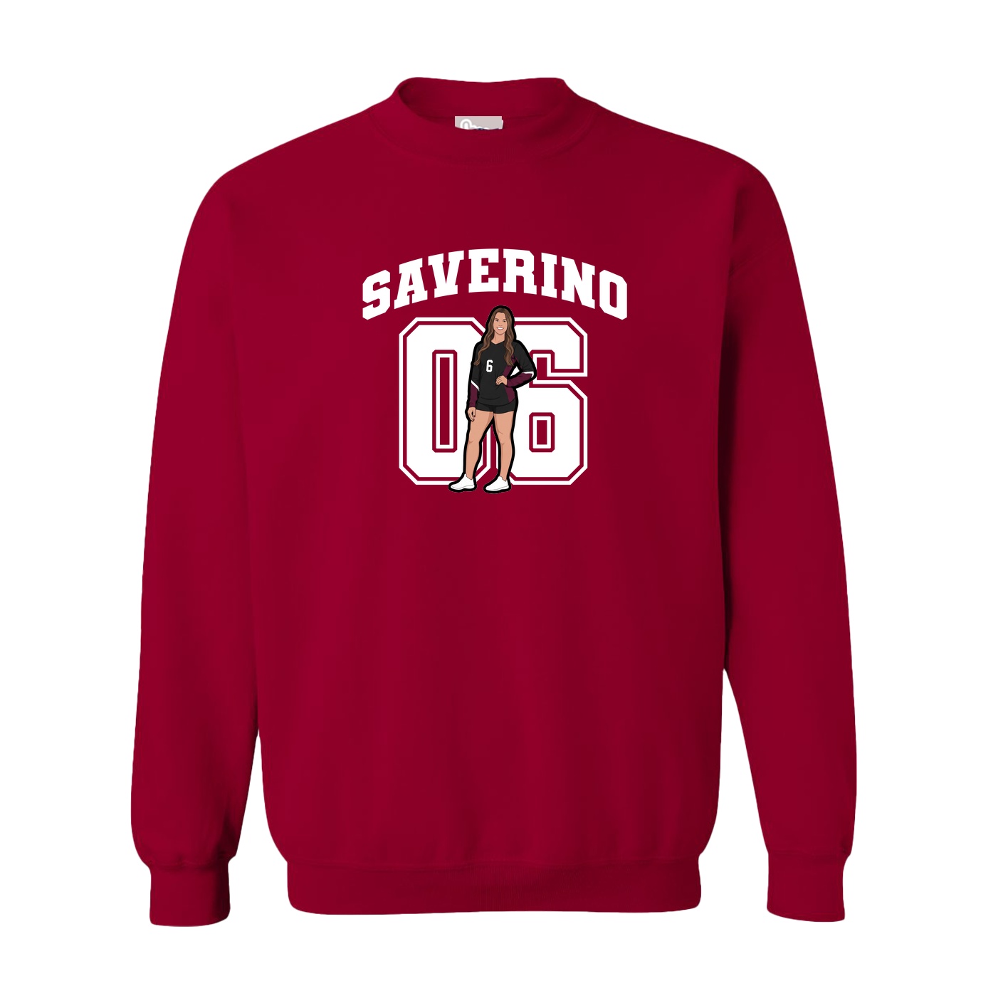 Fleece Crew — Number in Cardinal