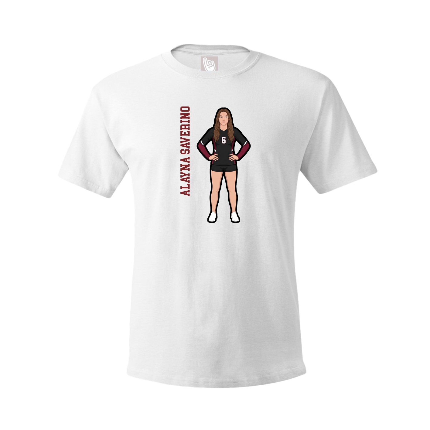 Tee — Name Vertical in White