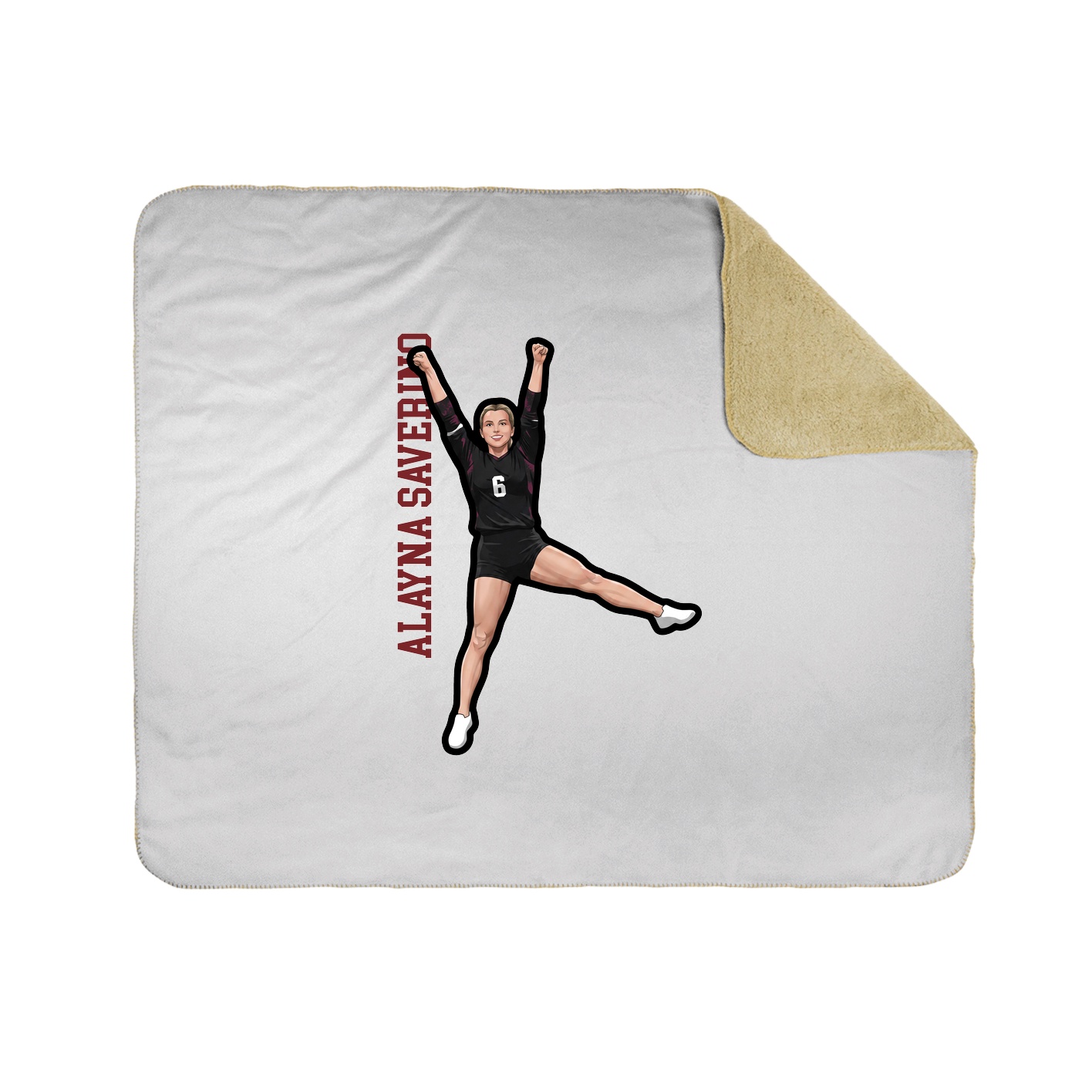 Throw Blanket — Name Vertical in White