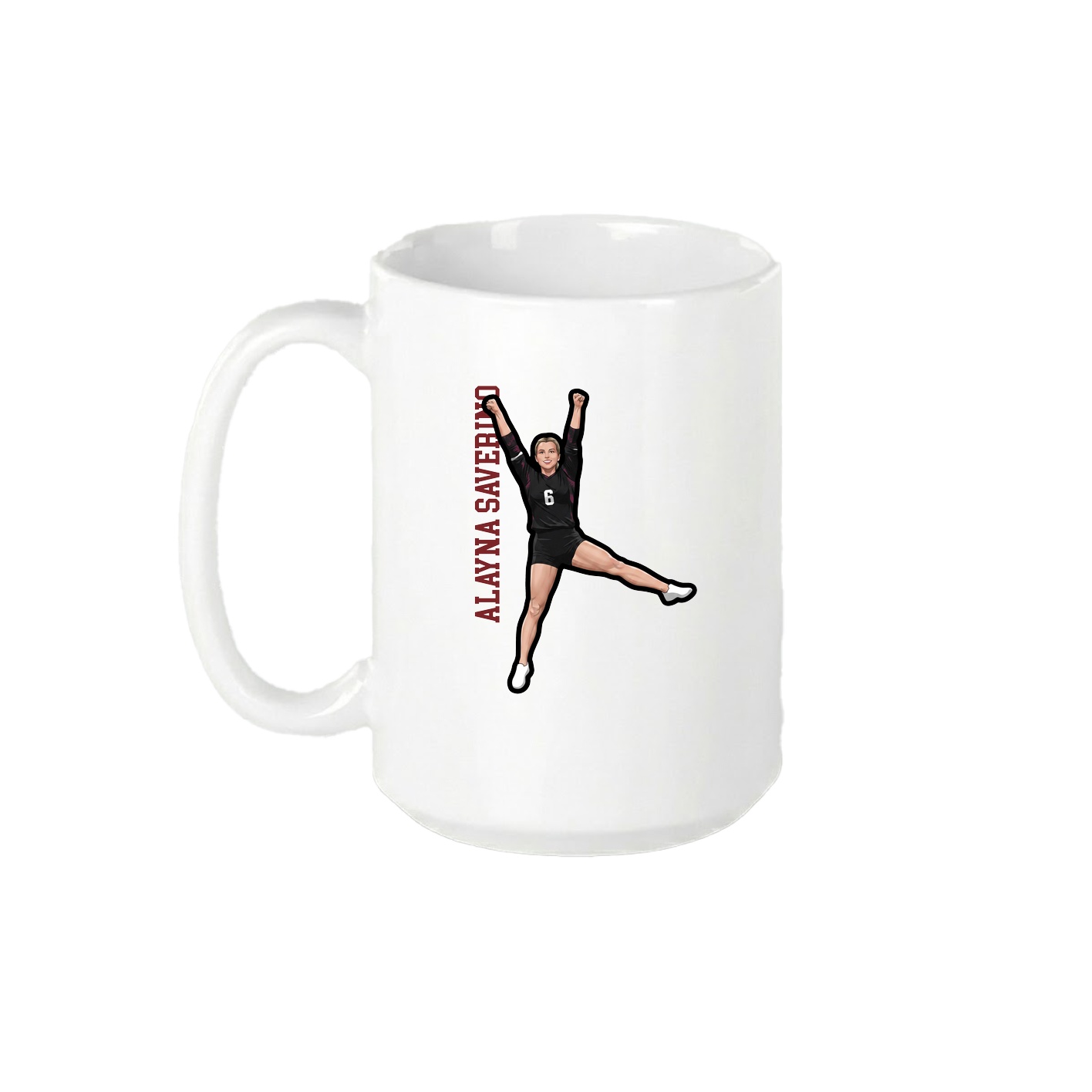 15oz Coffee Mug — Name Vertical in White