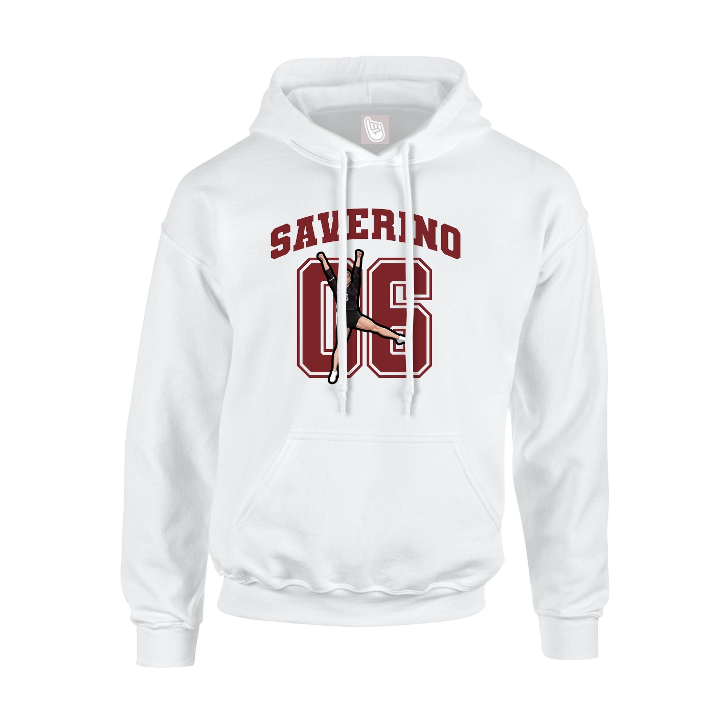 Youth Hoodie — Number in White