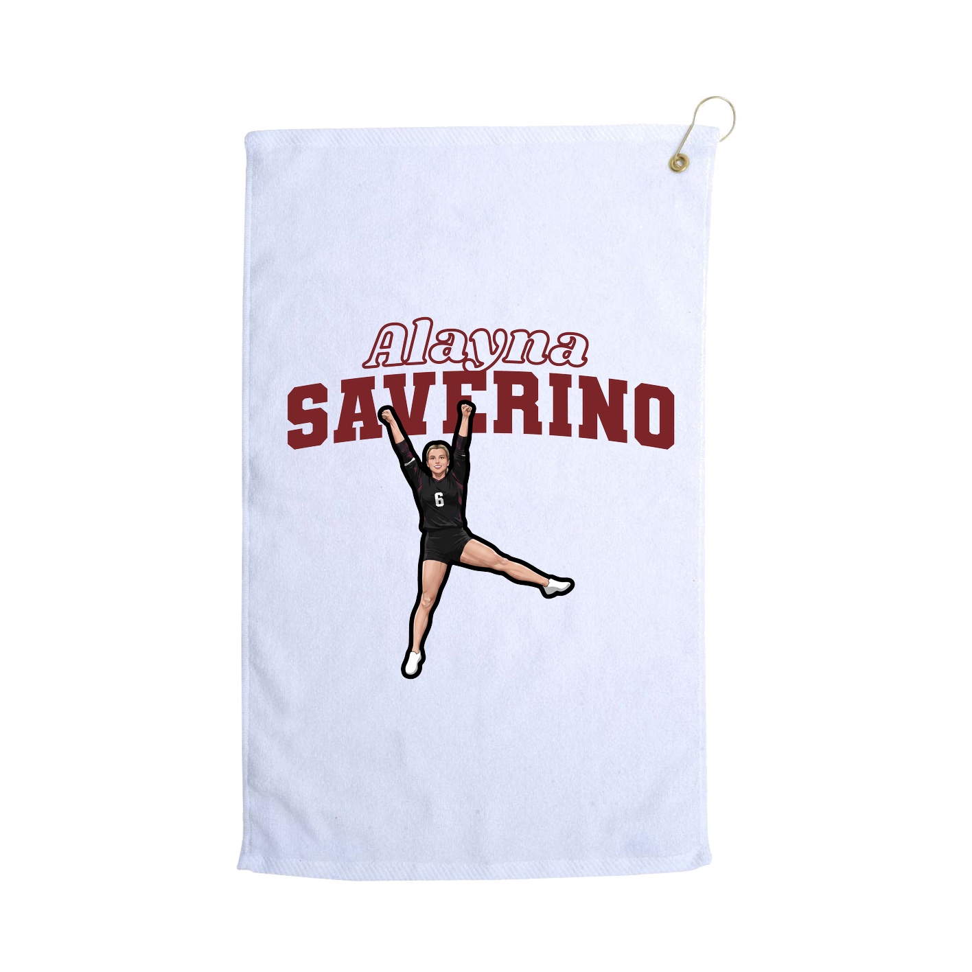 Golf Towel — Name Arch in White