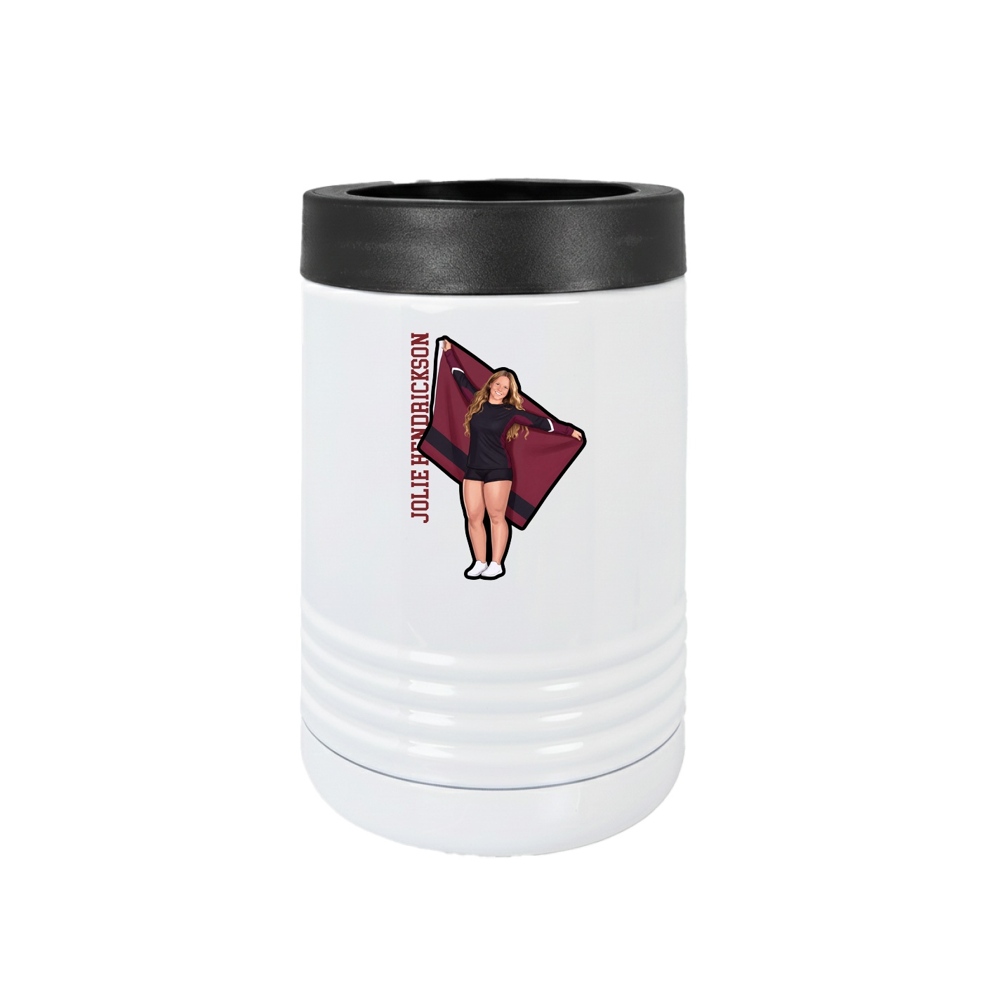 Beverage Holder — Name Vertical in White