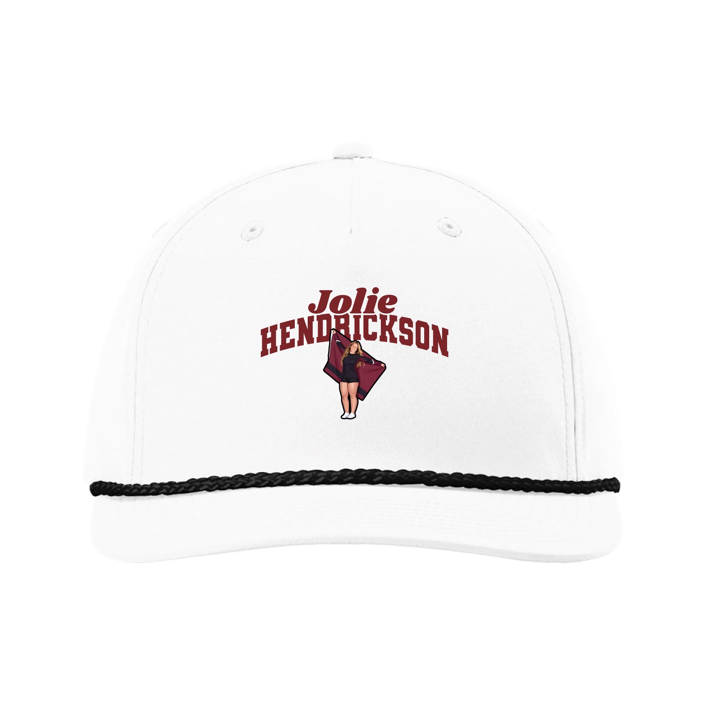 Five-Panel Classic Rope Cap — Signature Arch in White