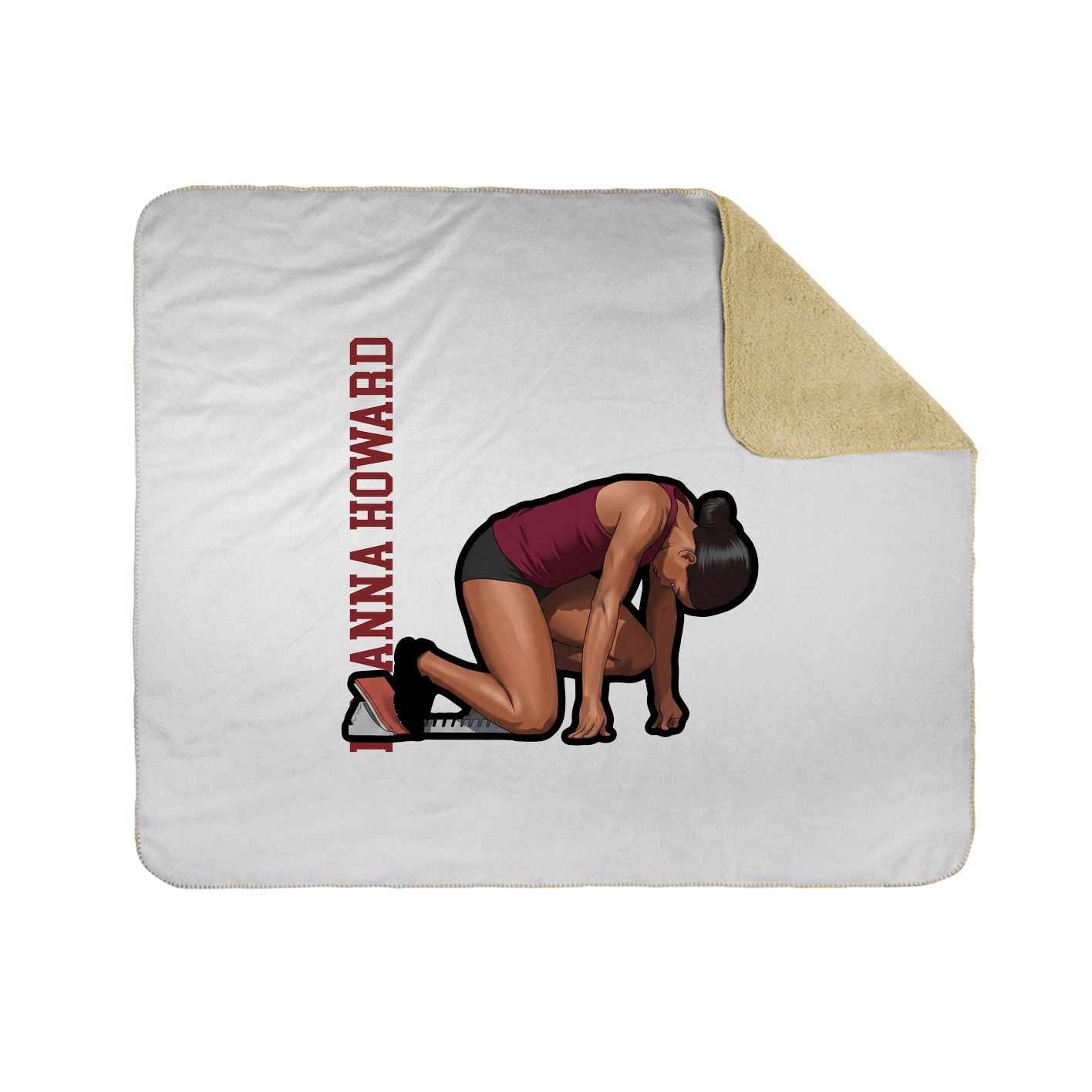 Throw Blanket — Name Vertical in White