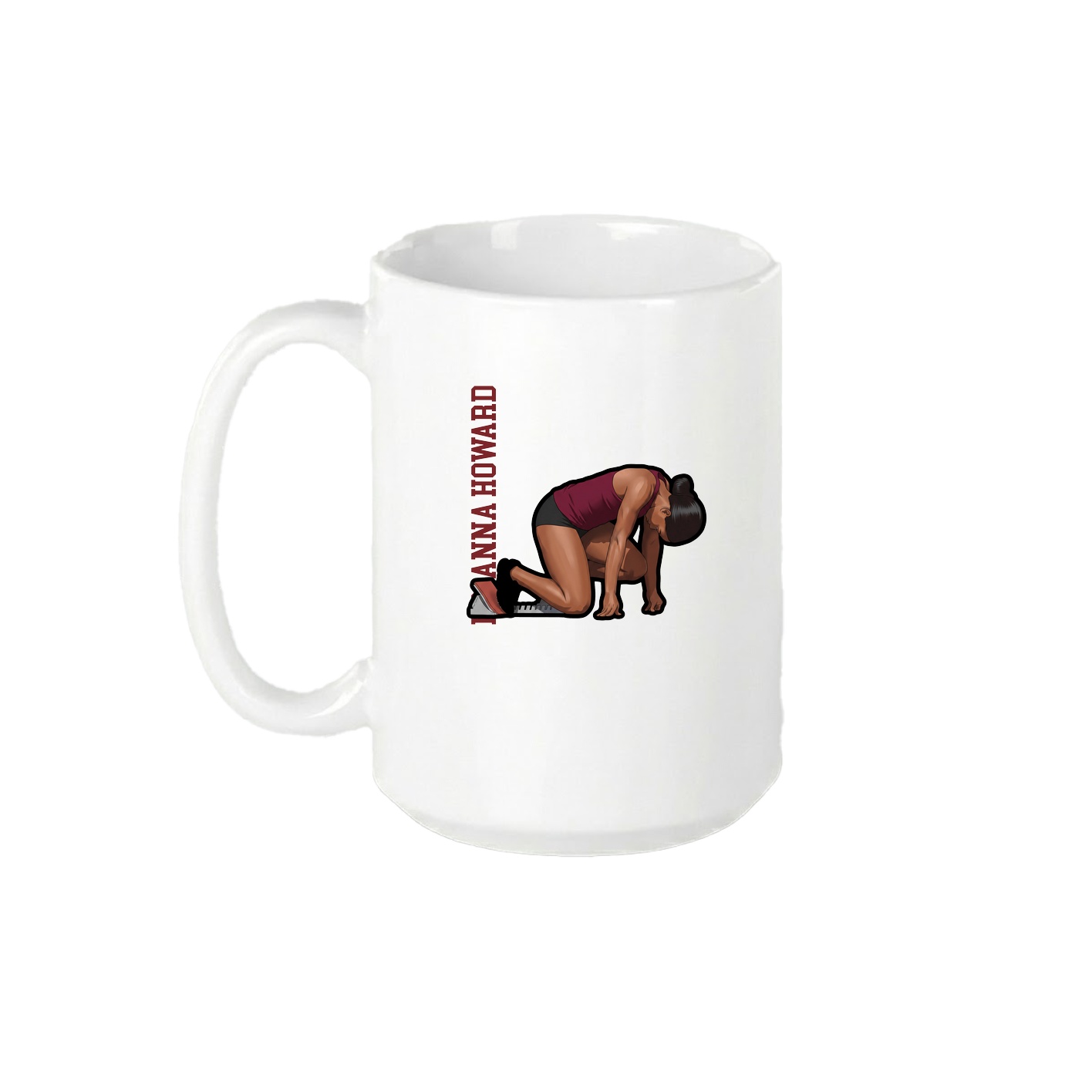 15oz Coffee Mug — Name Vertical in White