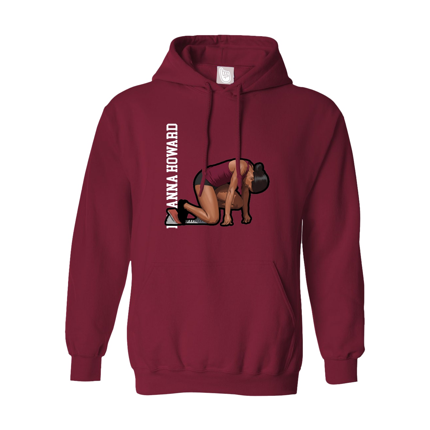 Hoodie — Name Vertical in Cardinal