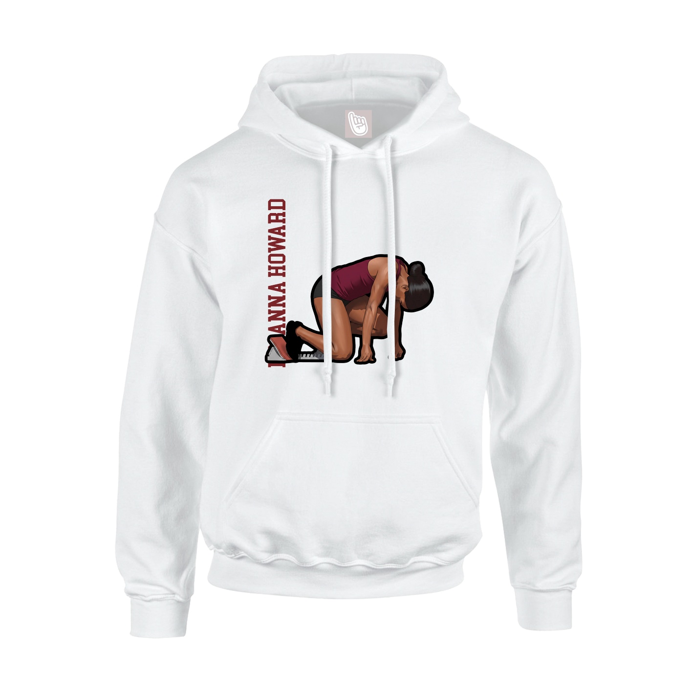 Hoodie — Name Vertical in White