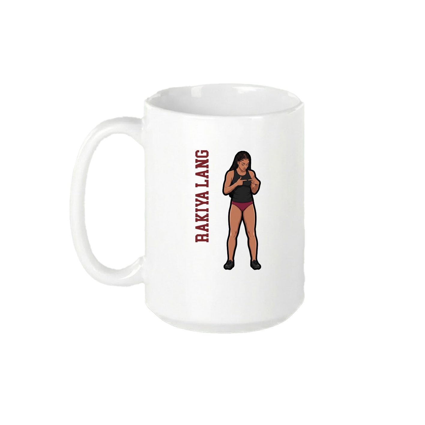 15oz Coffee Mug — Name Vertical in White