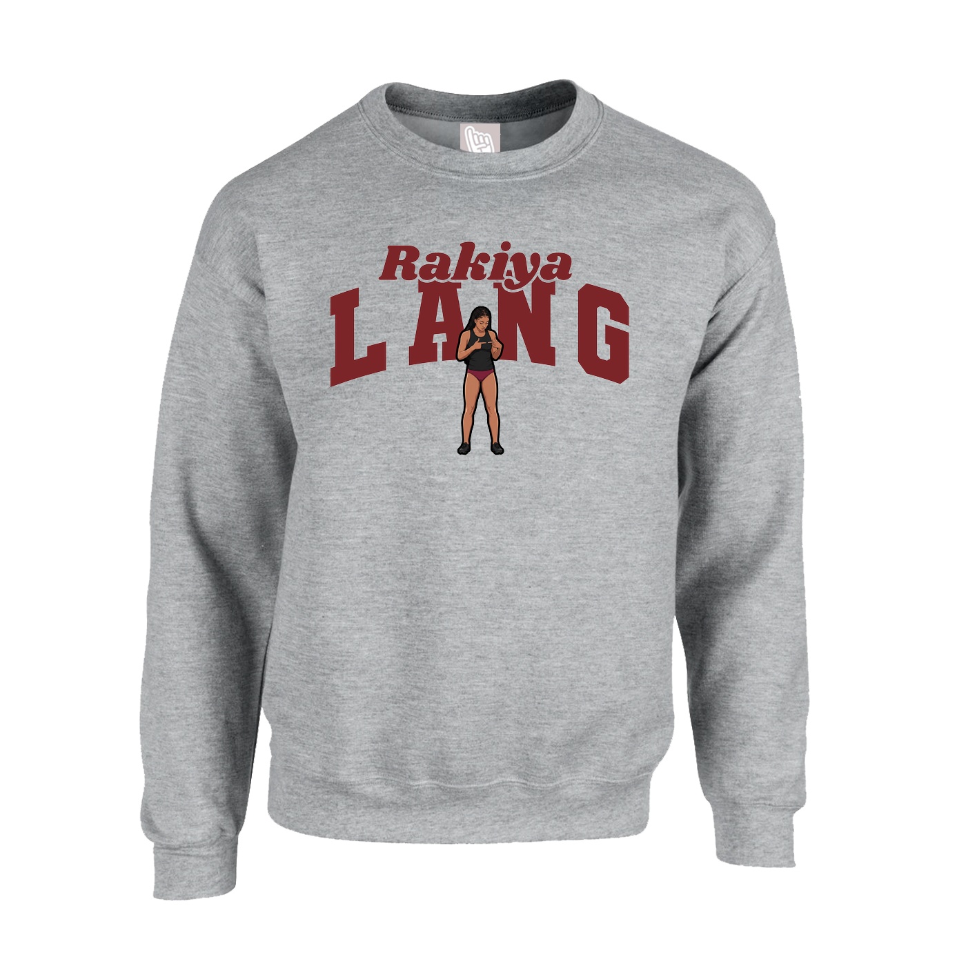 Fleece Crew — Signature Arch in Grey