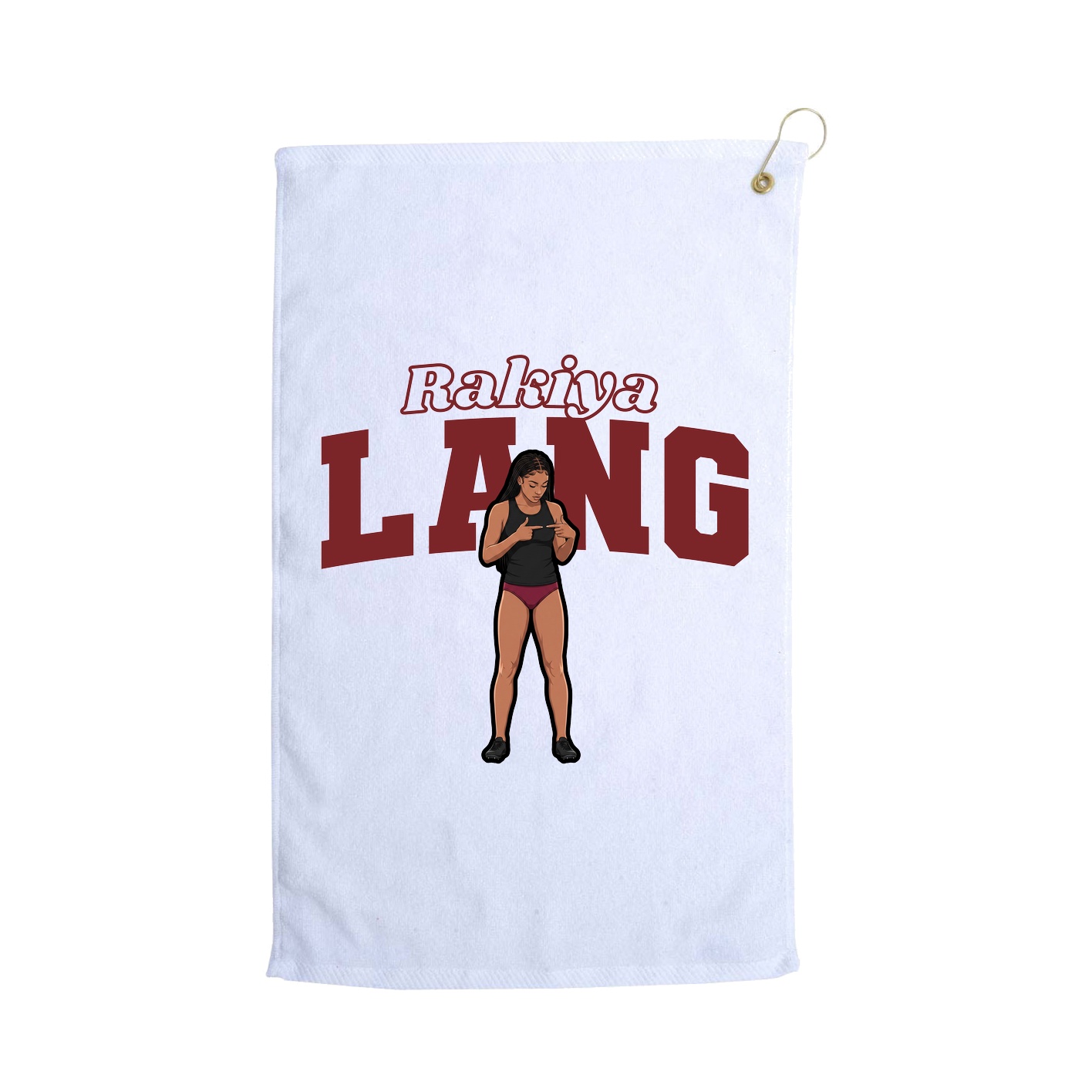 Golf Towel — Name Arch in White