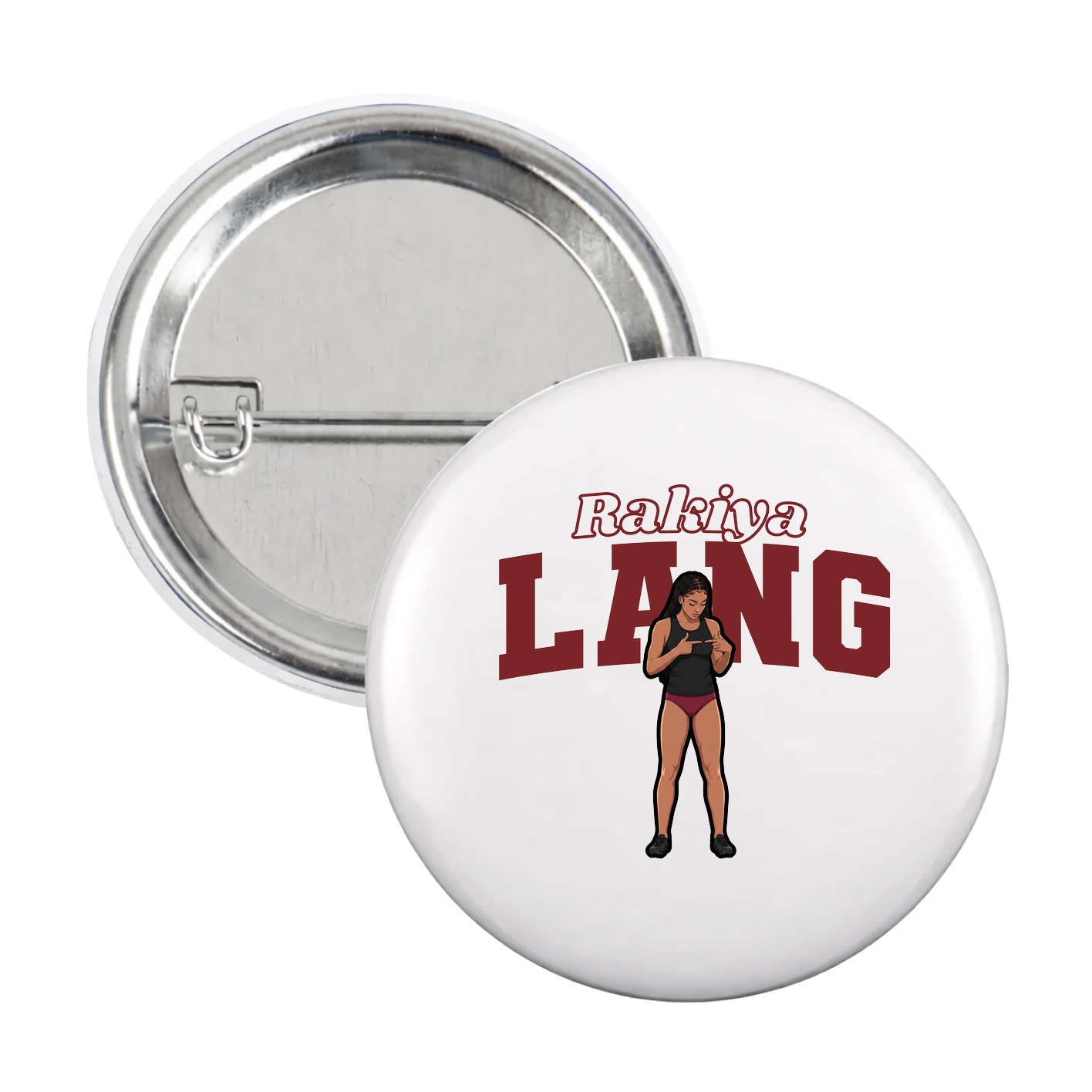 Game Day Button — Name Arch in White