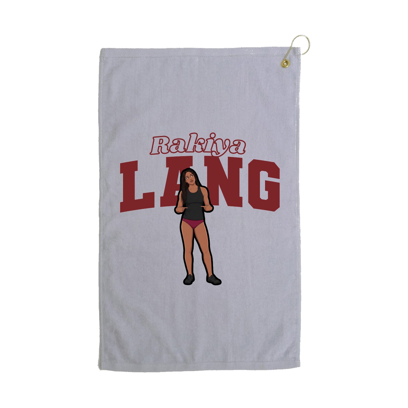 Golf Towel — Name Arch in Grey