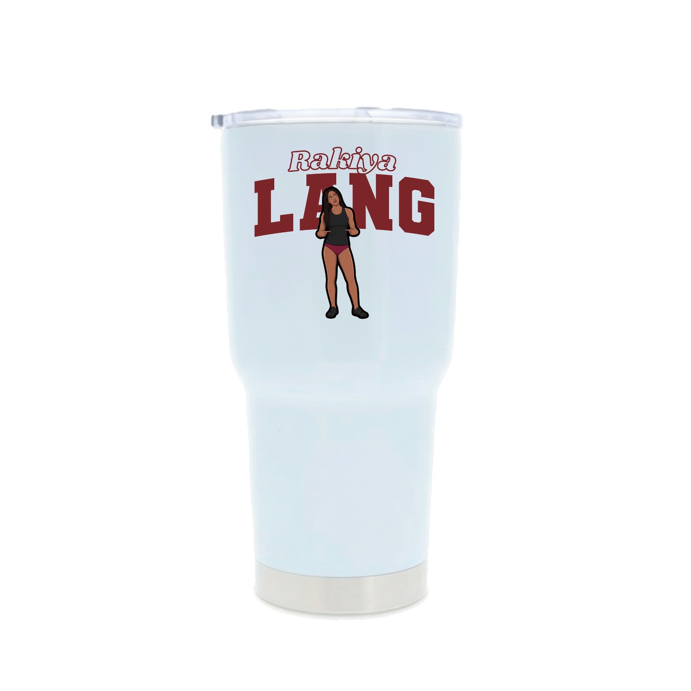 30oz Stainless Steel Tumbler — Name Arch in White