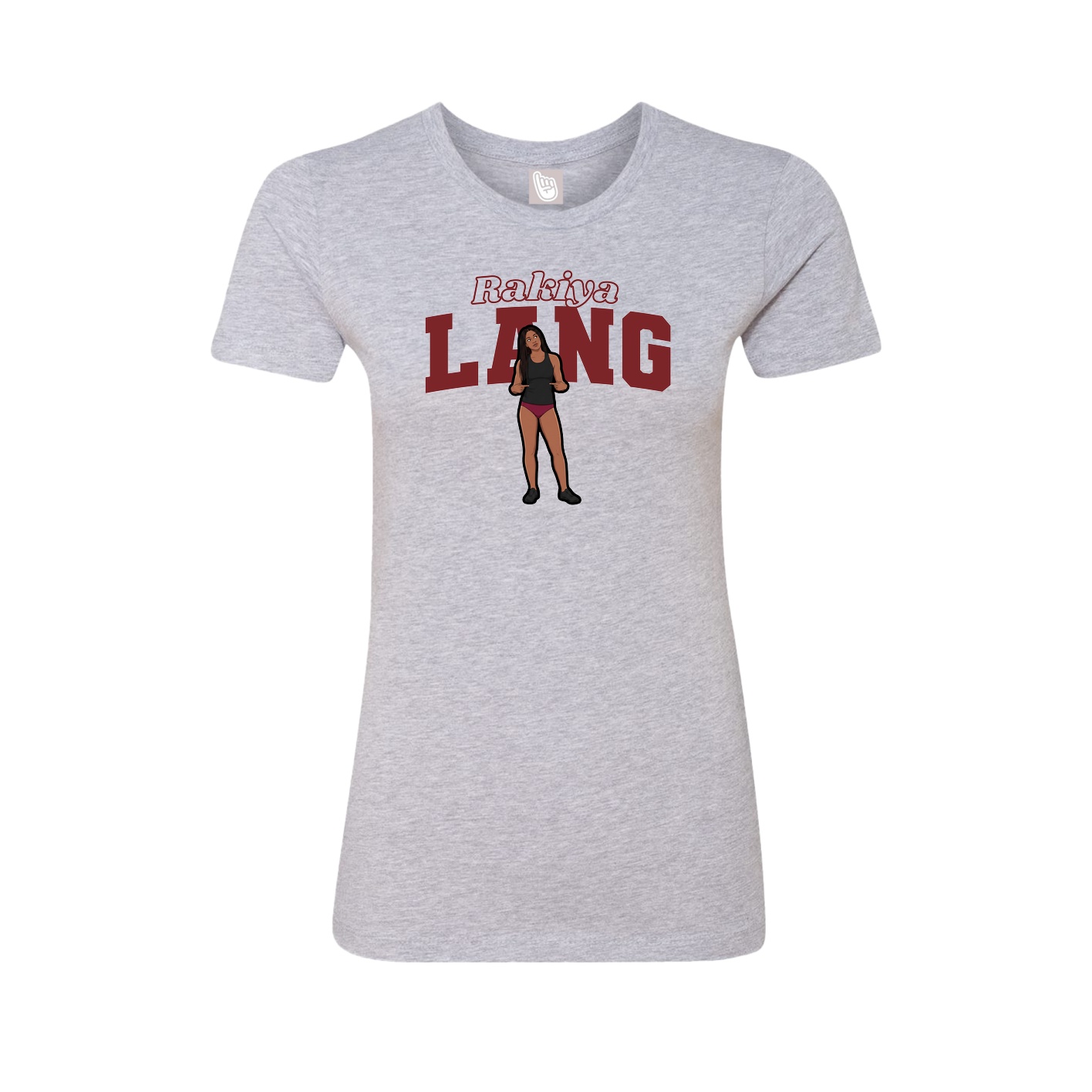 Fitted Women's Tee — Name Arch in Grey