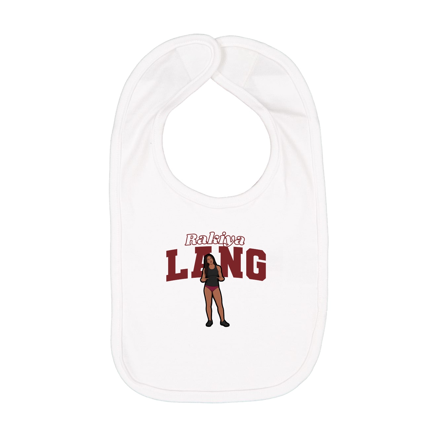 Infant Bib — Name Arch in White