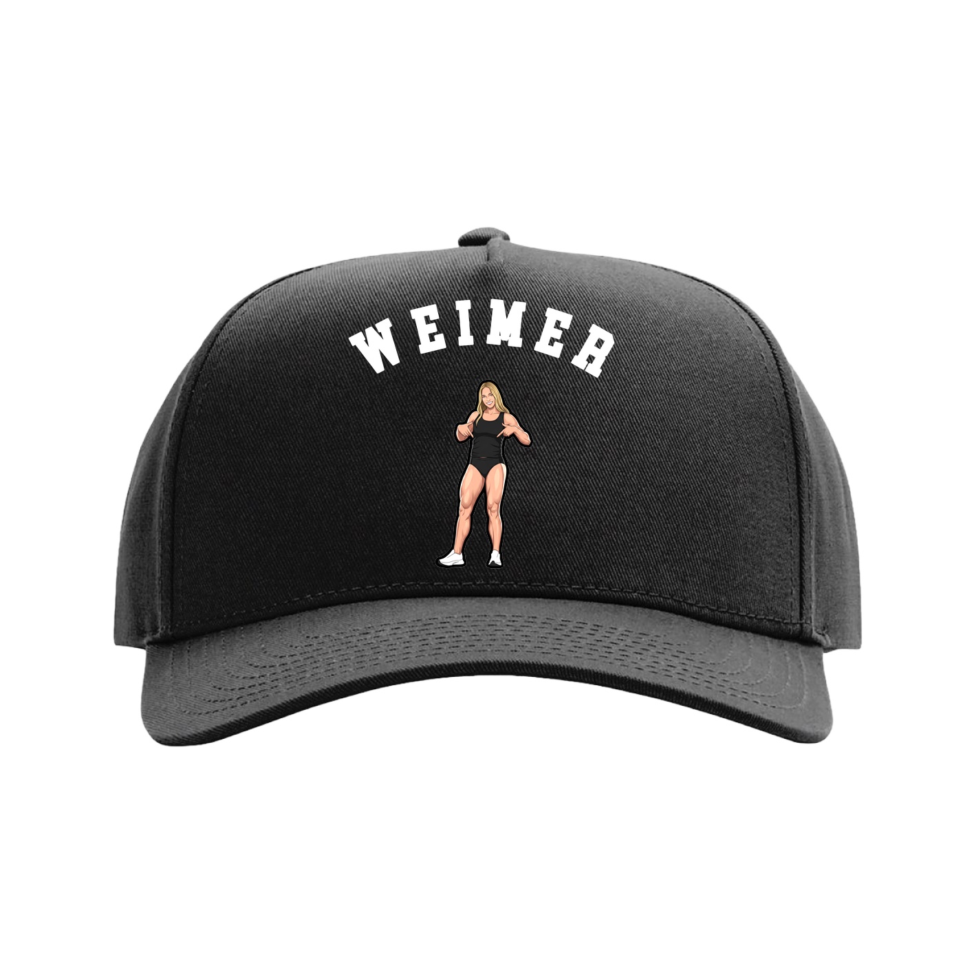 Full Fabric Five-Panel Champ Cap — Shirsey Arch in Black