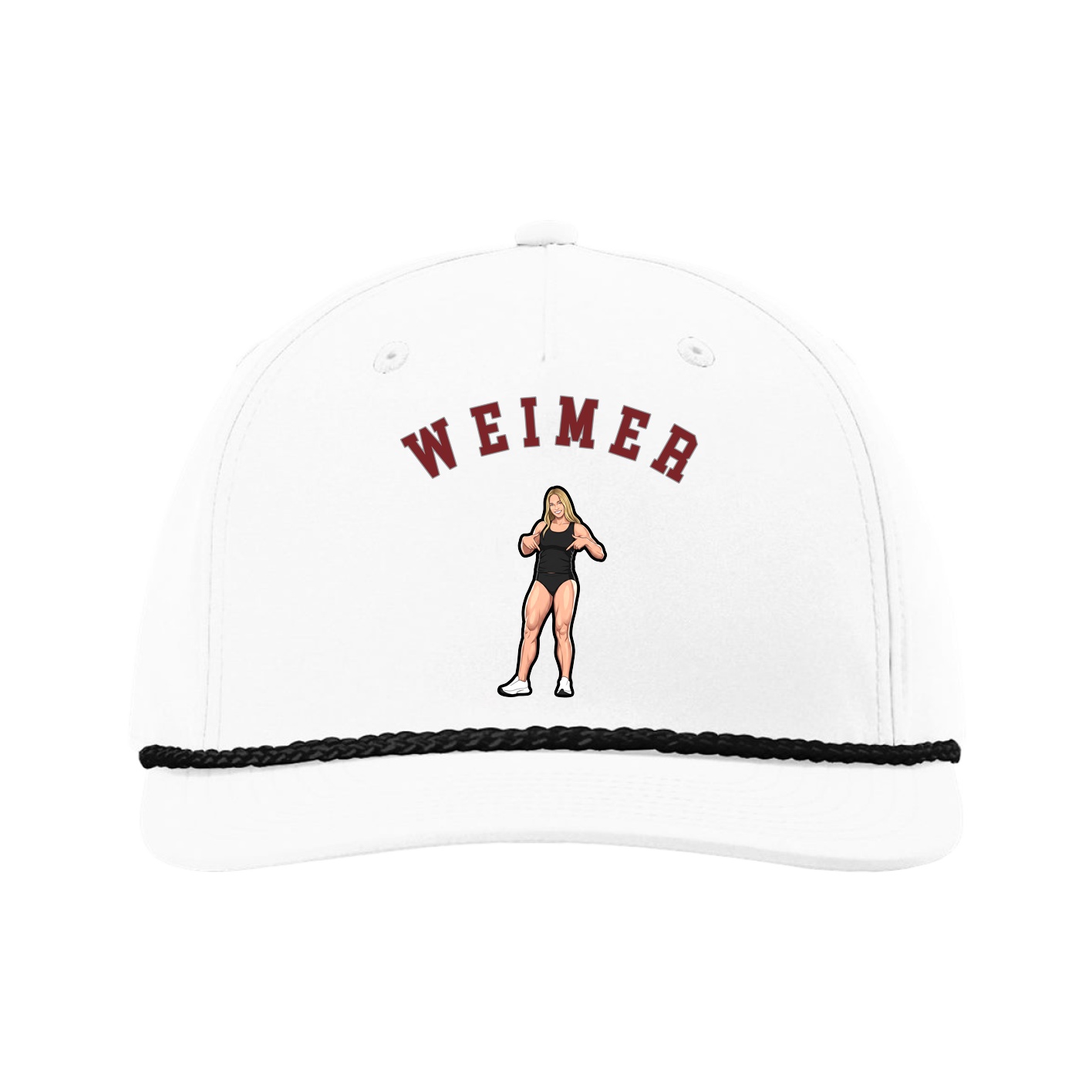 Five-Panel Classic Rope Cap — Shirsey Arch in White