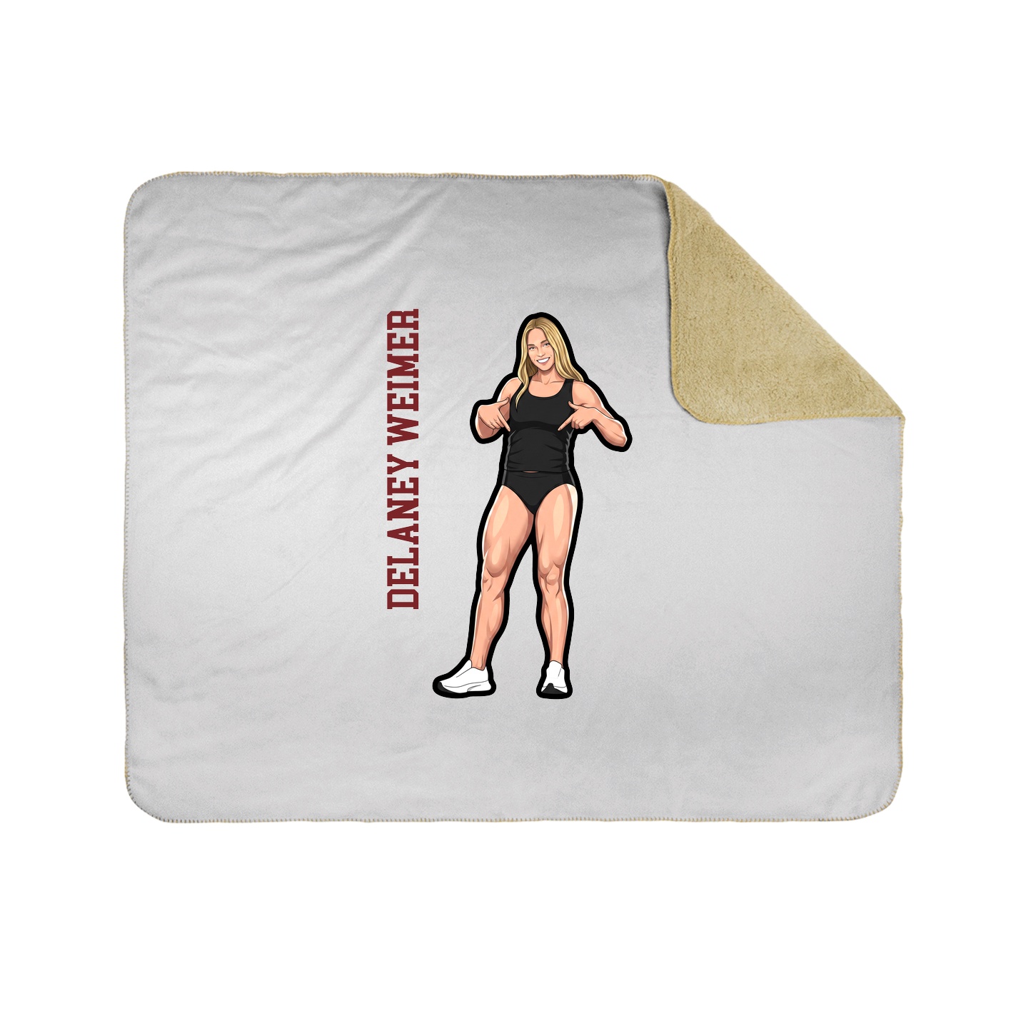 Throw Blanket — Name Vertical in White