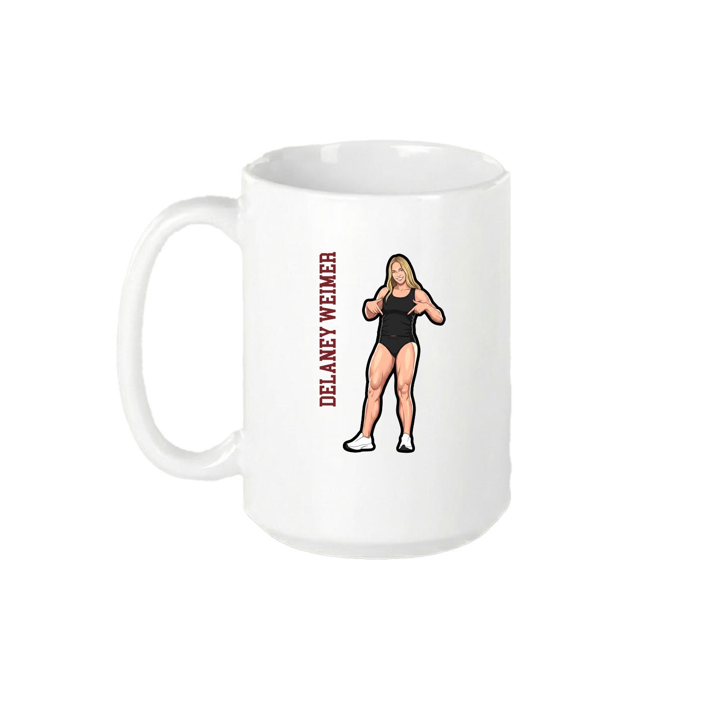 15oz Coffee Mug — Name Vertical in White