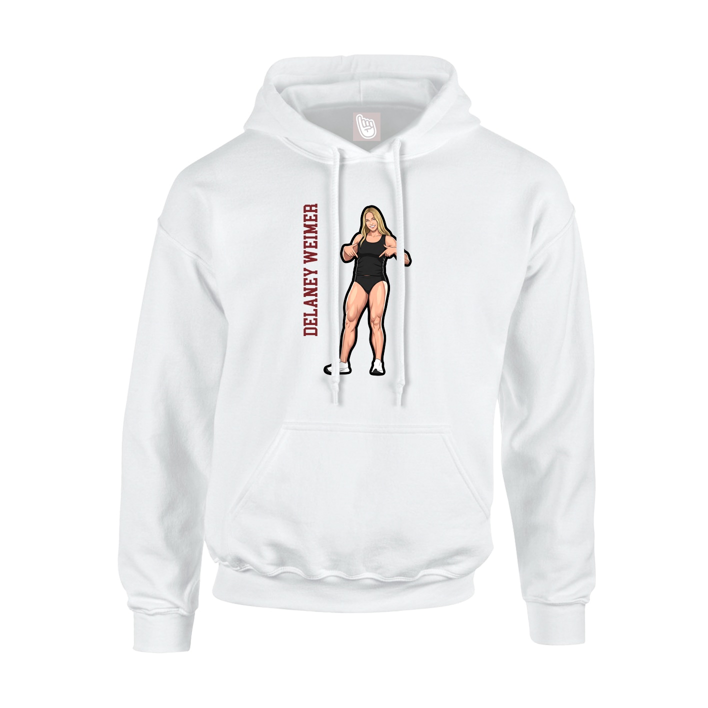 Hoodie — Name Vertical in White